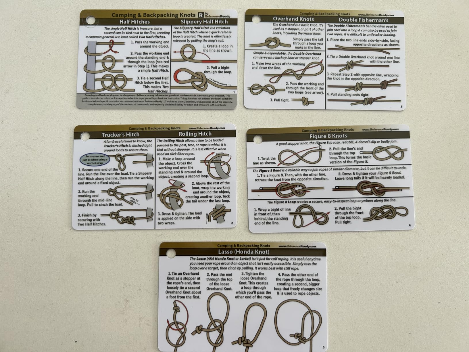 Outdoor Knots - Waterproof Knot Tying Cards with Mini Carabiner - Includes 22 Rope Knots for Camping, Backpacking, and Scouting - Customer Photo 1