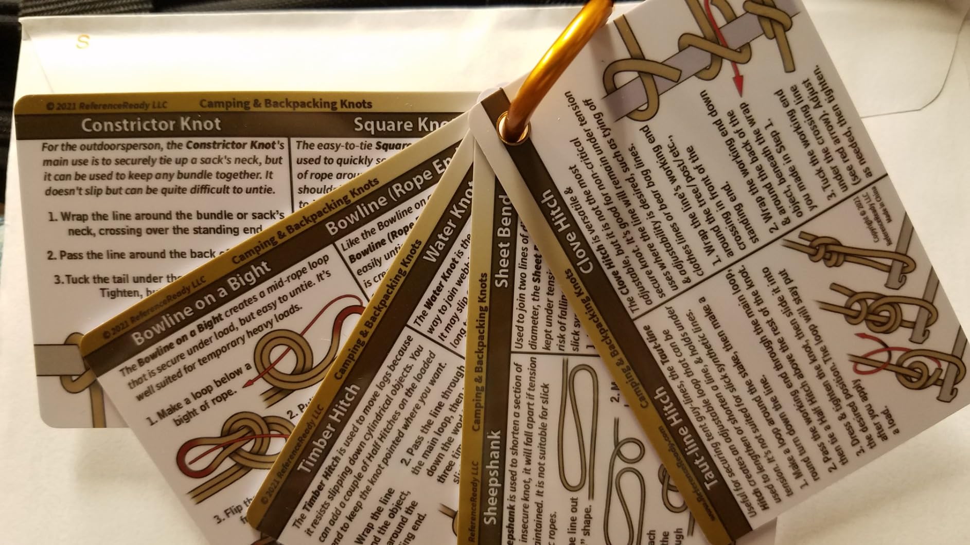 Outdoor Knots - Waterproof Knot Tying Cards with Mini Carabiner - Includes 22 Rope Knots for Camping, Backpacking, and Scouting - Customer Photo 2