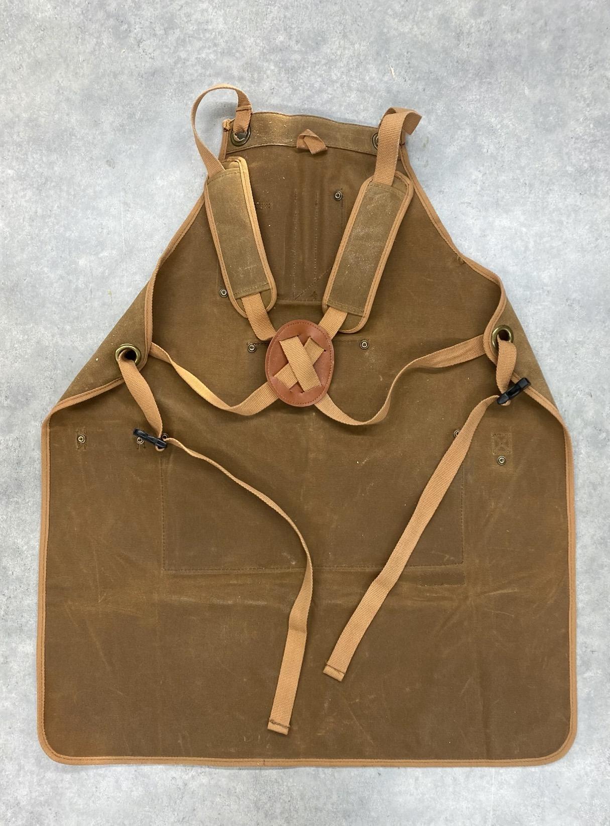 Woodworking Apron for Men, with 9 Tool Pockets, Durable Waxed Canvas Work Apron for Woodworkers Carpenters, Gifts for men for Christmas (Brown -Waxed Canvas Apron) - Customer Photo 2