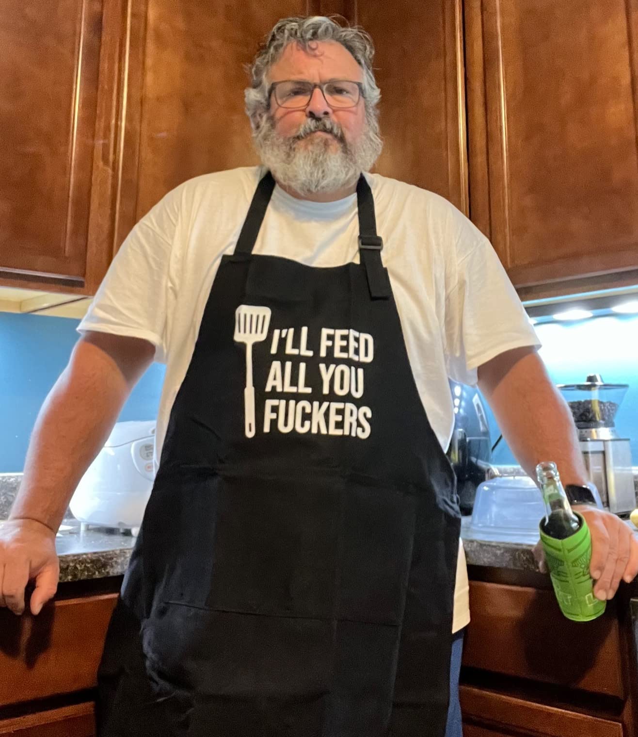 Miracu Funny Cooking Aprons for Men Women, Funny Dad Gifts for Mens Father, Mom - Fathers Christmas, Birthday Gifts for Dad Step Brother Boyfriend Husband, Cool BBQ Grilling Kitchen Chef Apron - Customer Photo 2