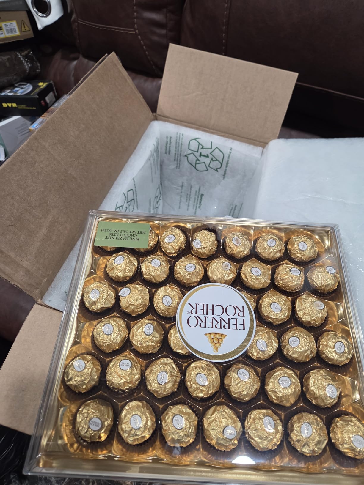 Ferrero Rocher, 42 Count, Premium Milk Chocolate Hazelnut, Chocolates for Gifting, 18.5 oz Customer Review Ferrero Rocher, 42 Count, Premium Milk Chocolate Hazelnut, Chocolates for Gifting, 18.5 oz - Customer Photo 2