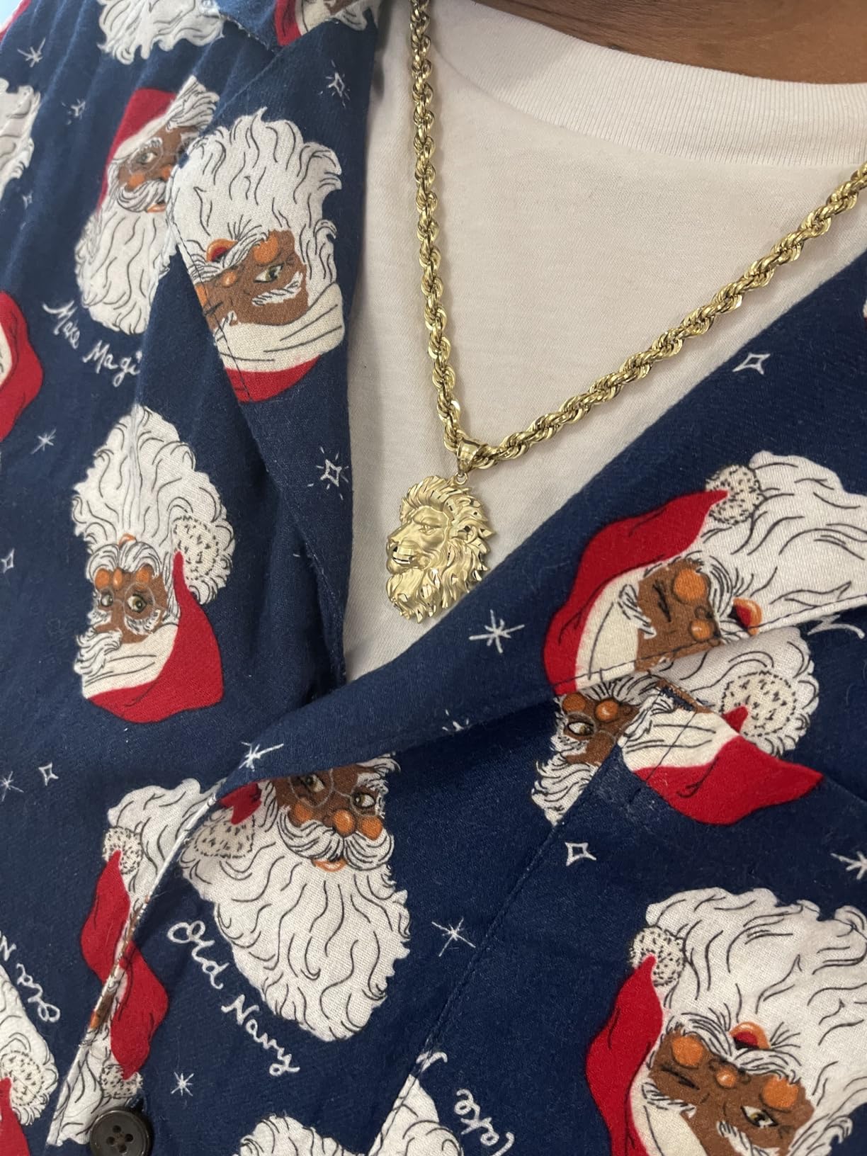 LA BLINGZ 14K Yellow Gold Satin Lion Head DC Leo Pendant (S/L) - Customer Photo 1