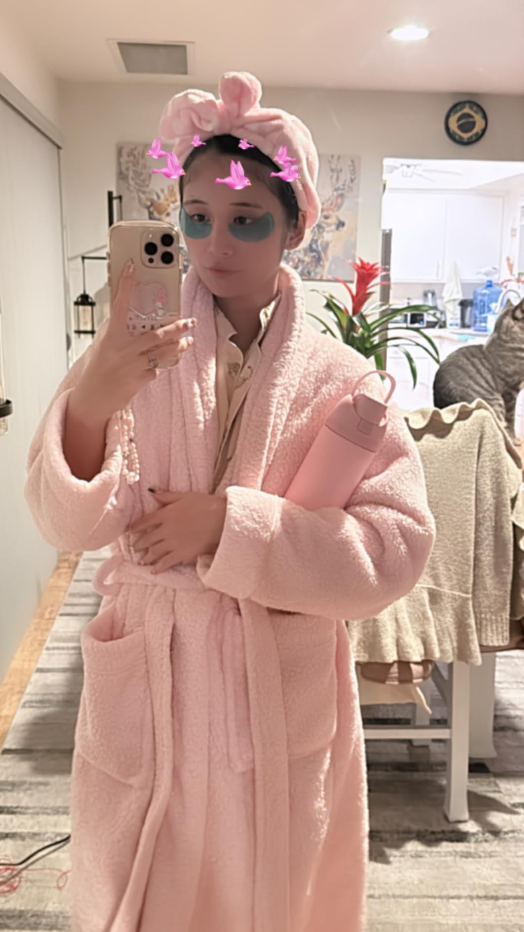 PAVILIA Premium Womens Plush Soft Robe Fluffy, Warm, Fleece Sherpa Shaggy Bathrobe - Customer Photo 1