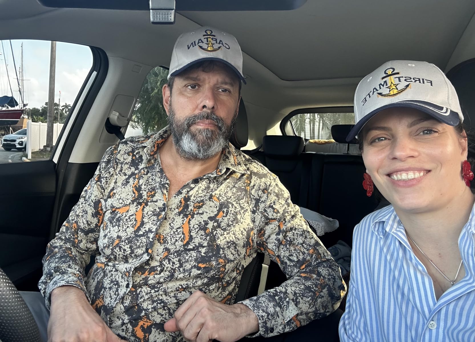 Captain Hat & First Mate | Matching Skipper Boating Baseball Caps | Nautical Marine Sailor Navy Hats - Customer Photo 2