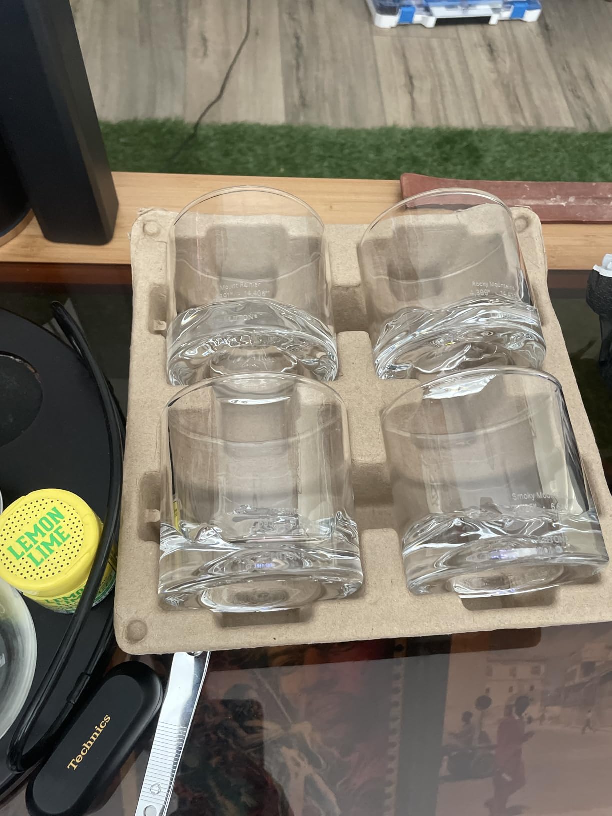 LIITON Grand Canyon Heavy Crystal Whiskey Glasses Gift Set of 4, Thick Freezable Bourbon Glass 1lb Each, Premium Whiskey Gifts for Men, Frozen Crystal Chills Cocktails, 10 oz - Customer Photo 1