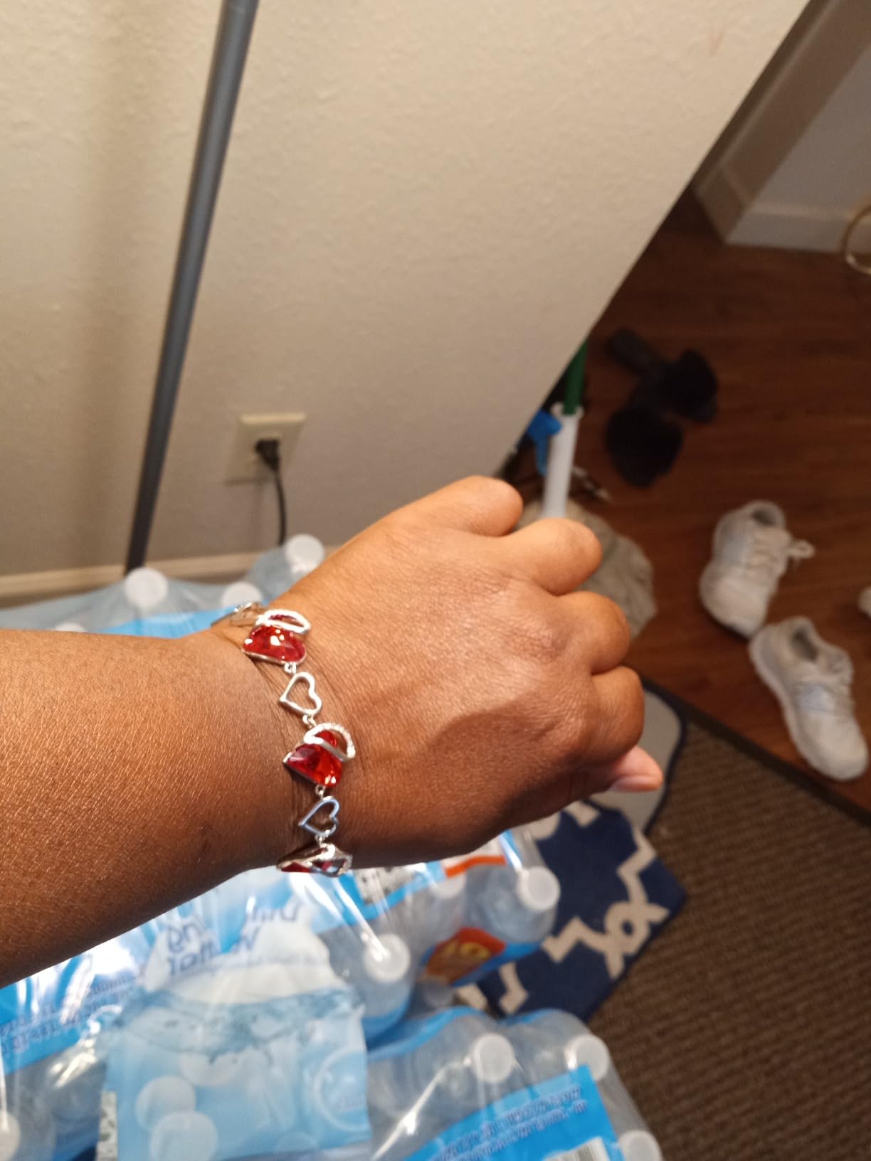 Leafael Infinity Love Heart Link Bracelets, Birthstone or Healing Stone Crystal Bracelet for Women, Silver Tone Jewelry Gifts for Her, 7-inch Chain and 2-inch Extender - Customer Photo 1