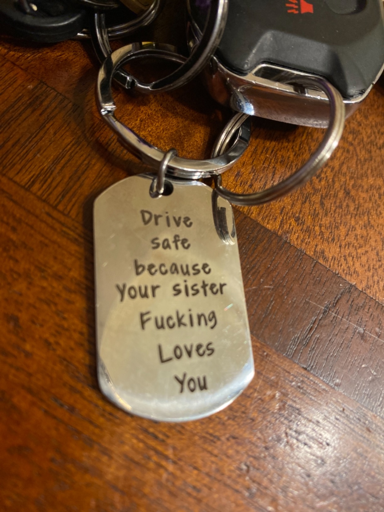CINDYHE Drive Safe I Love You Keychain for Brother Sister Best friend Keychain Gift - Customer Photo 2
