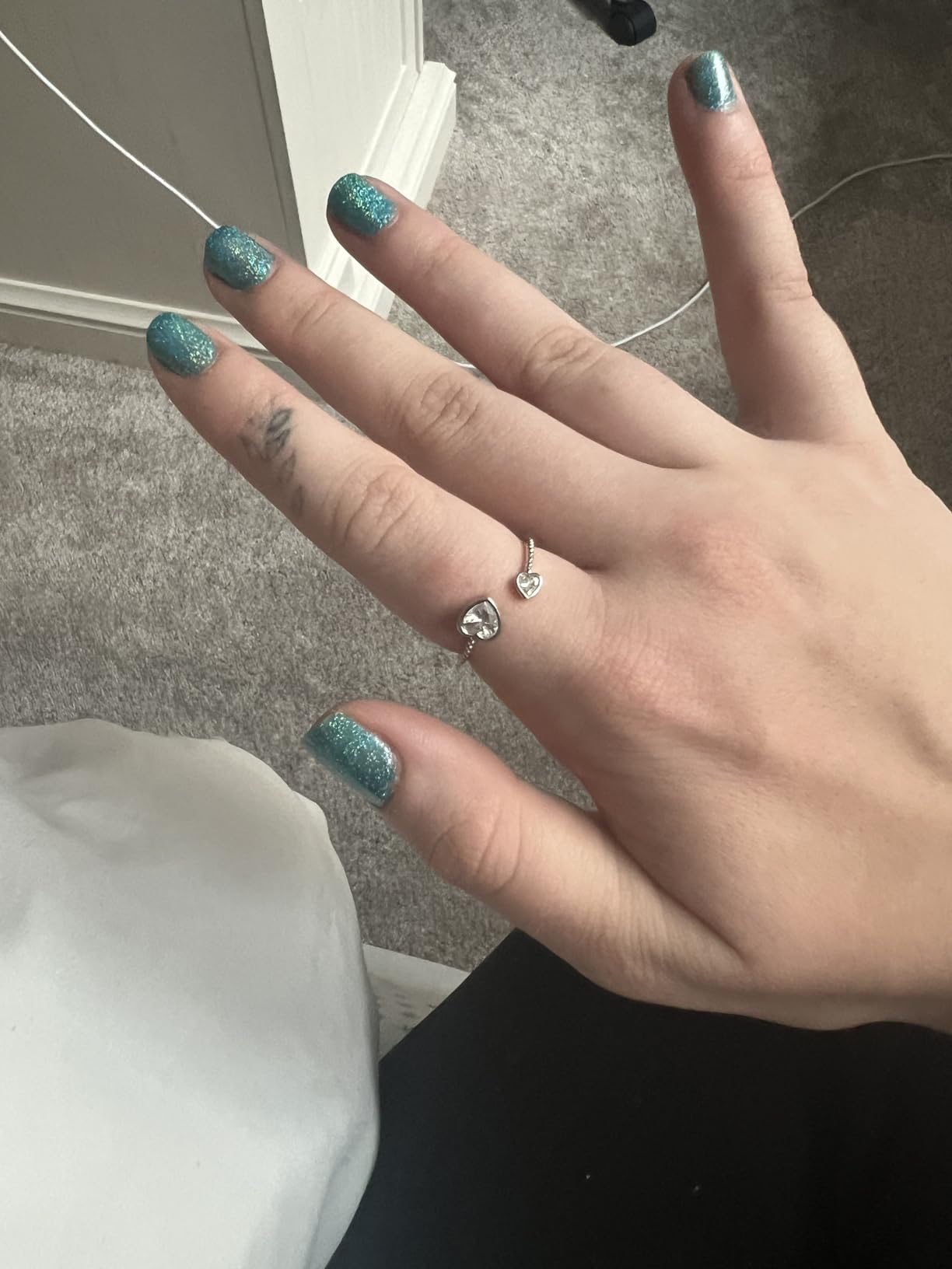 Step Forward 925 Sterling Silver Birthstone Rings for Women - Adjustable Open Heart Ring Constellation Month Band for Her Birthday Gifts Jewelry - Customer Photo 1