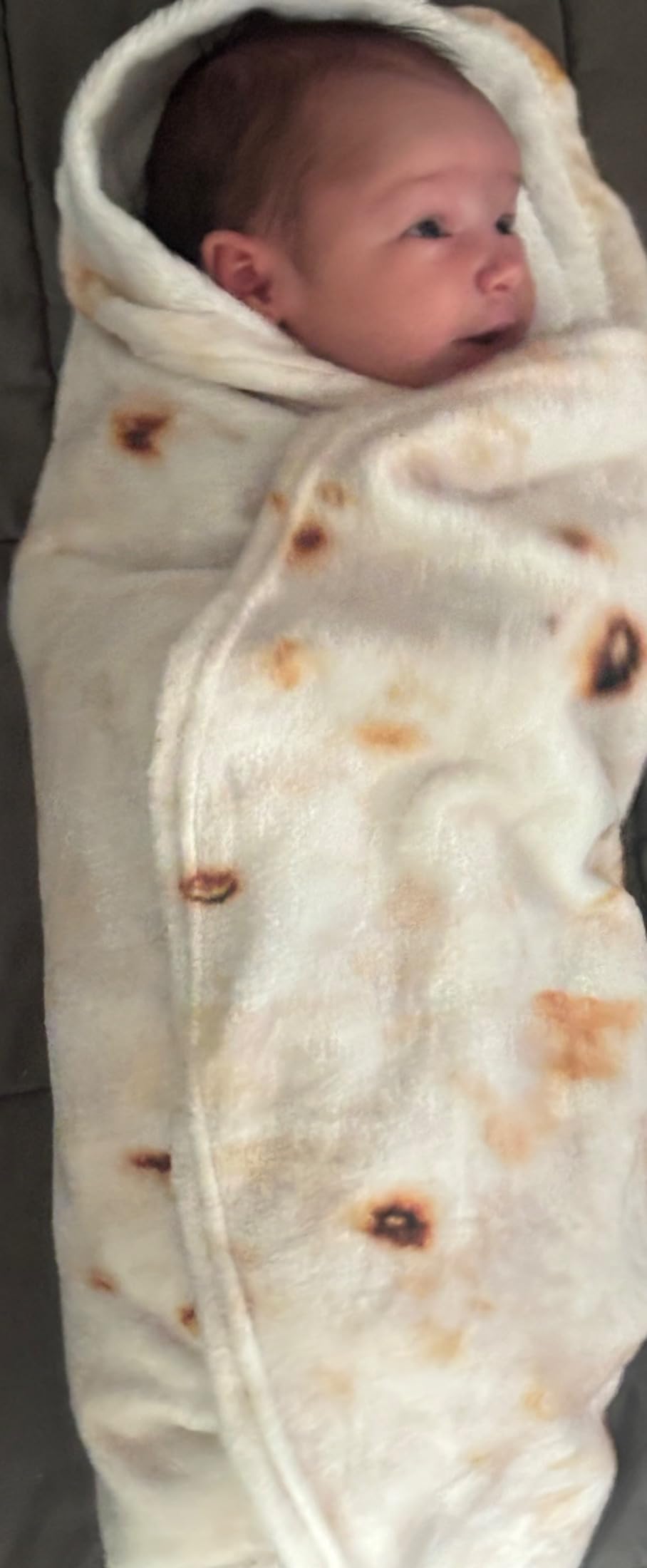 Tortilla Blanket, Baby Burritos Swaddle Blanket, Taco Blanket for Newborn Toddler, 285 GSM Soft Flannel Wearable Wrap Funny Gifts for Baby Shower Boy Girl 0-3 6 9 Months - Customer Photo 3