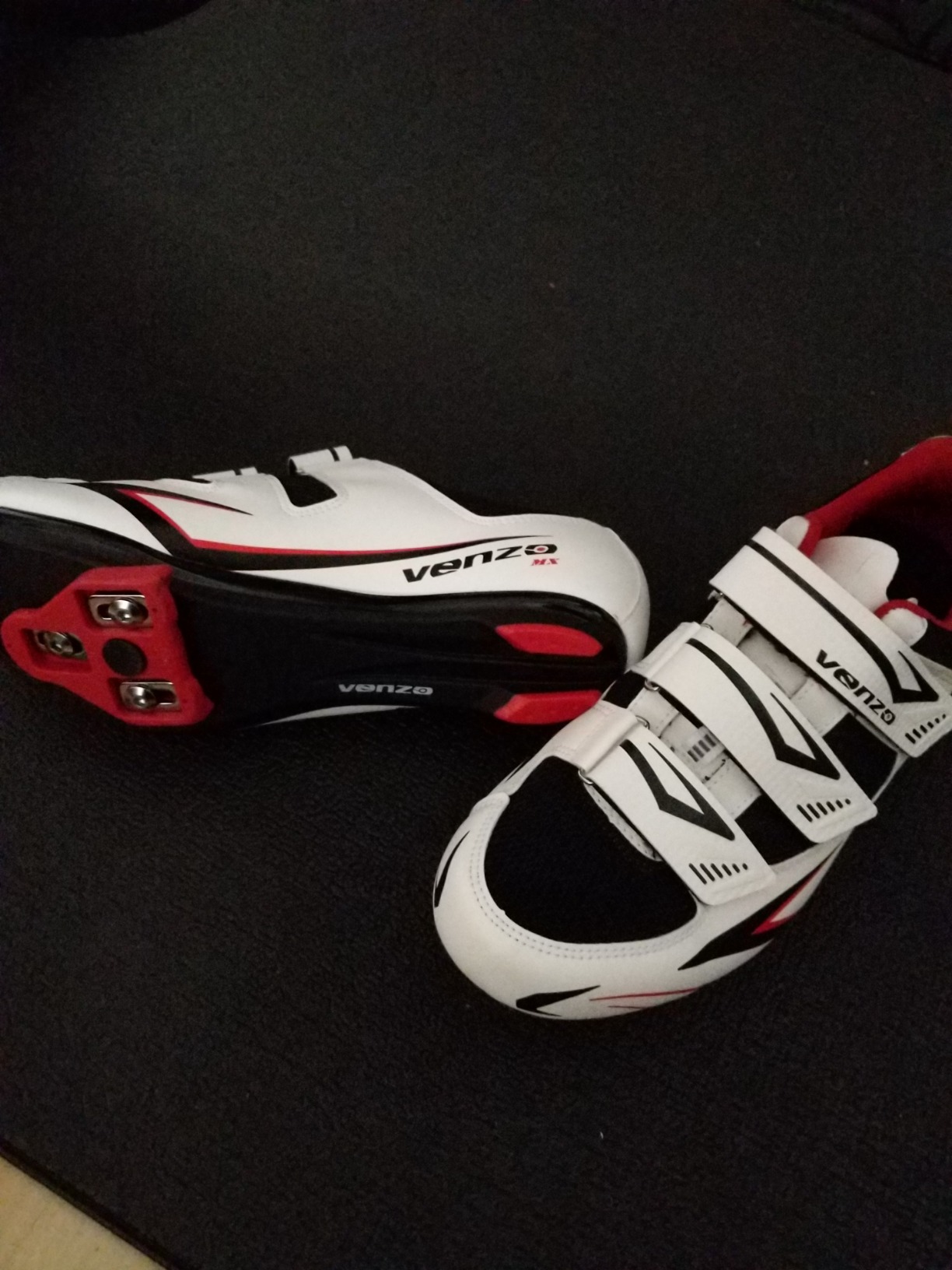 Venzo Bicycle Men's Road Cycling Riding Shoes - 3 Straps - Compatible with Look Delta & for Shimano SPD-SL - Perfect for Road Racing Bikes - Customer Photo 1