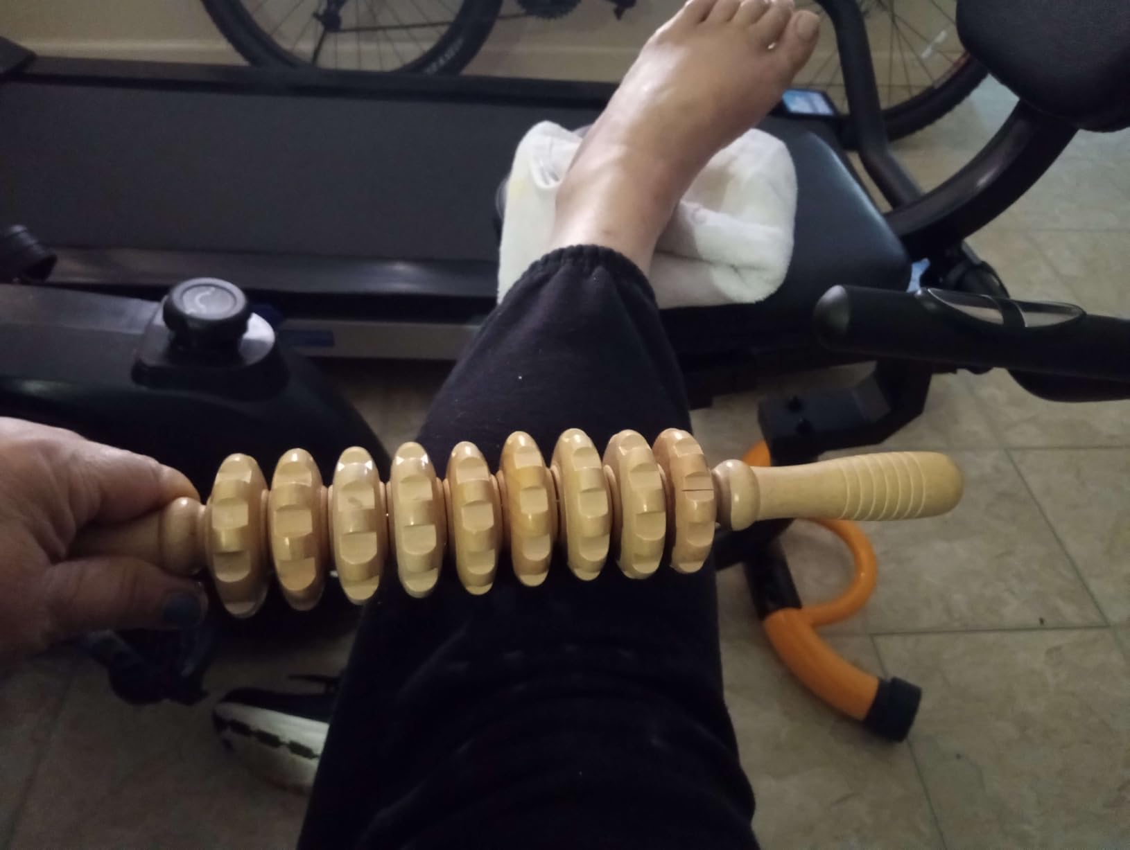 Massage Roller Stick for Athletes, Help Reducing Soreness Cramping Tightness Leg Arms Back Calves Muscle Massager, Purple Black- 18 inch - Customer Photo 1