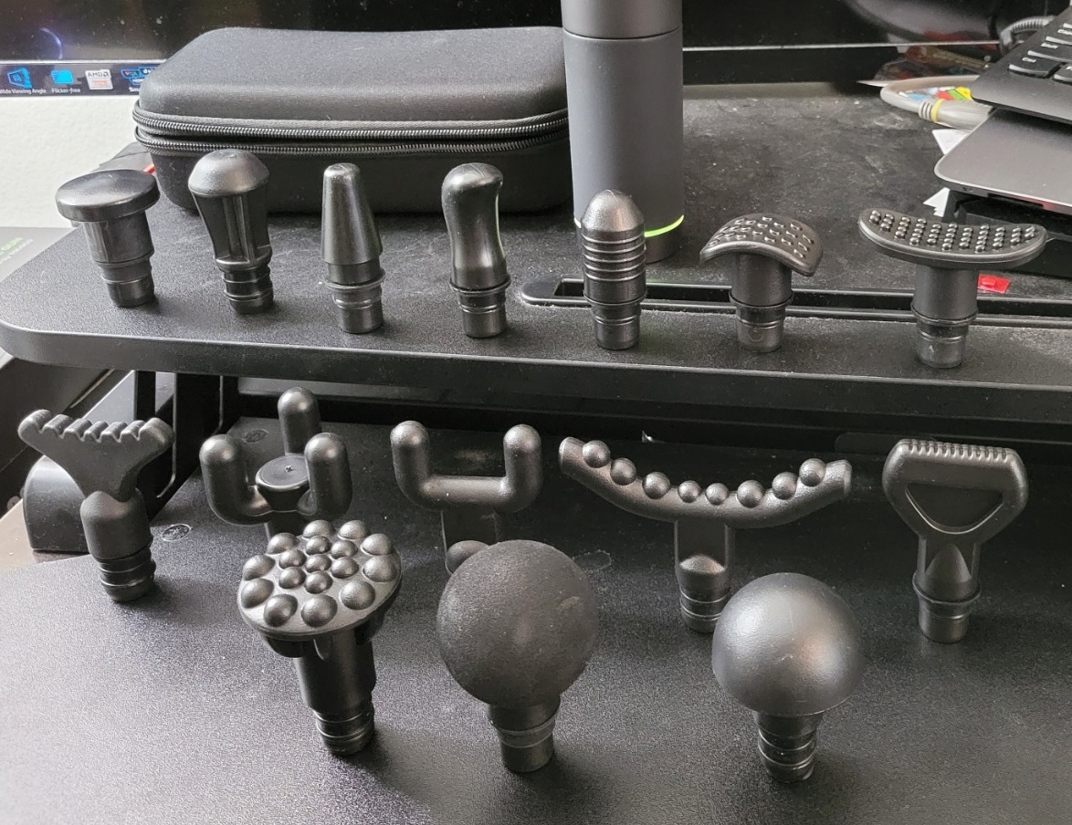 TOLOCO Massage Gun, Deep Tissue Back Massage for Athletes for Pain Relief, Percussion Massager with 10 Massages Heads & Silent Brushless Motor, Christmas Gifts for Women, Men, Black - Customer Photo 1