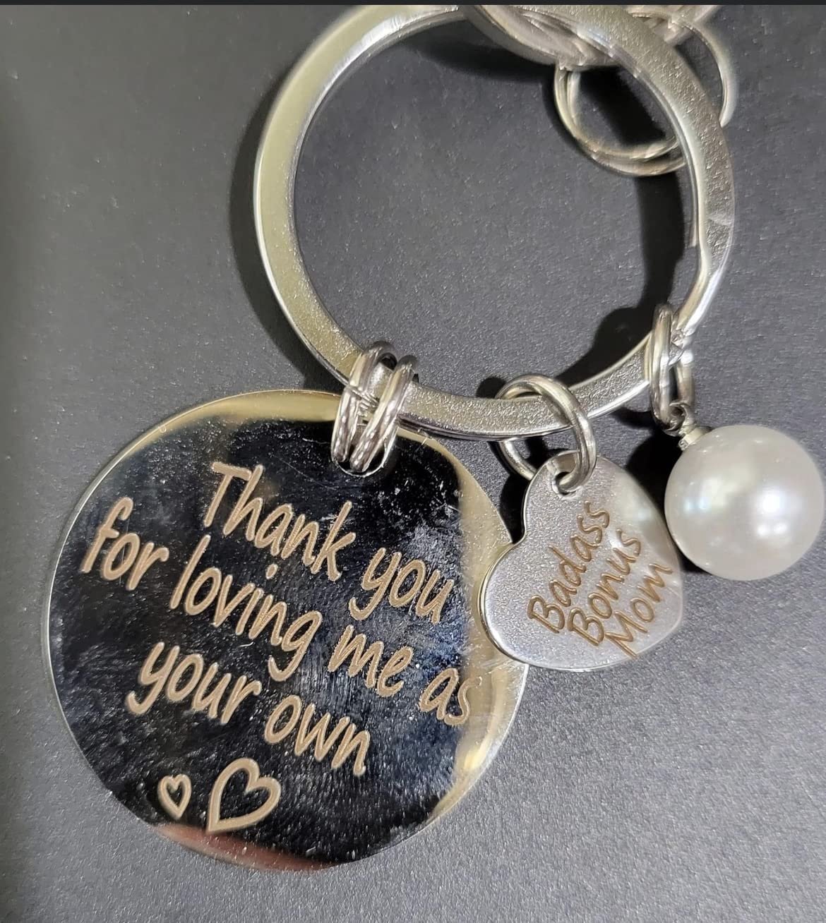 StepMom Keychain Appreciation Gift for Step Mother Bonus Mom Jewelry Thank You for Loving Me Keyring Mother in Law Jewelry Christmas Birthday Mothers Day Gift from Step Daughter Son Customer Review StepMom Keychain Appreciation Gift for Step Mother Bonus Mom Jewelry Thank You for Loving Me Keyring Mother in Law Jewelry Christmas Birthday Mothers Day Gift from Step Daughter Son - Customer Photo 1