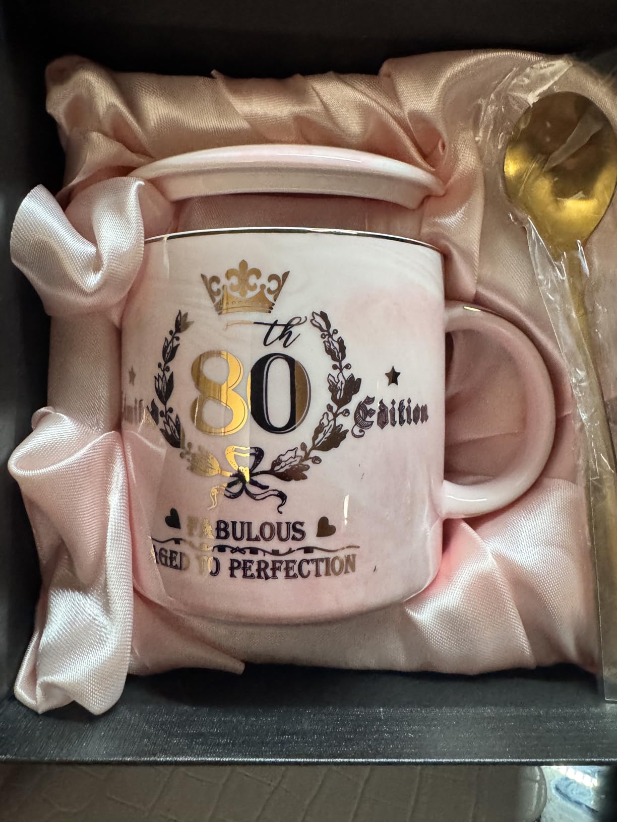 Best Friend Birthday Gifts for Women, Friendship Gifts for Women, Unique Birthday Gift Ideas for Her, Friends Female, Besties, BFF Ceramic Marble Coffee Mug Gift Box Printed Gold 14 oz - Customer Photo 2