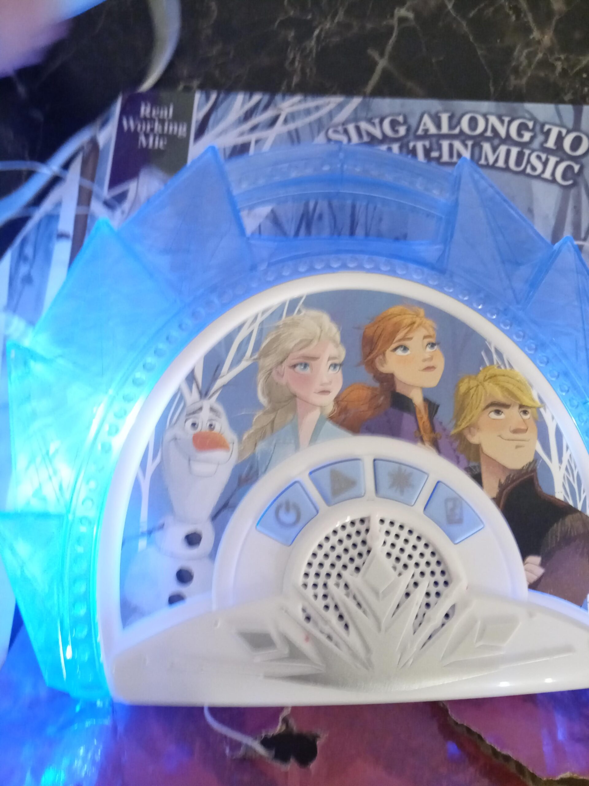 eKids Disney Frozen Karaoke Microphone with Bluetooth Speaker for Fans of Disney Toys, Kids Karaoke Machine with Built in Music - Customer Photo 1