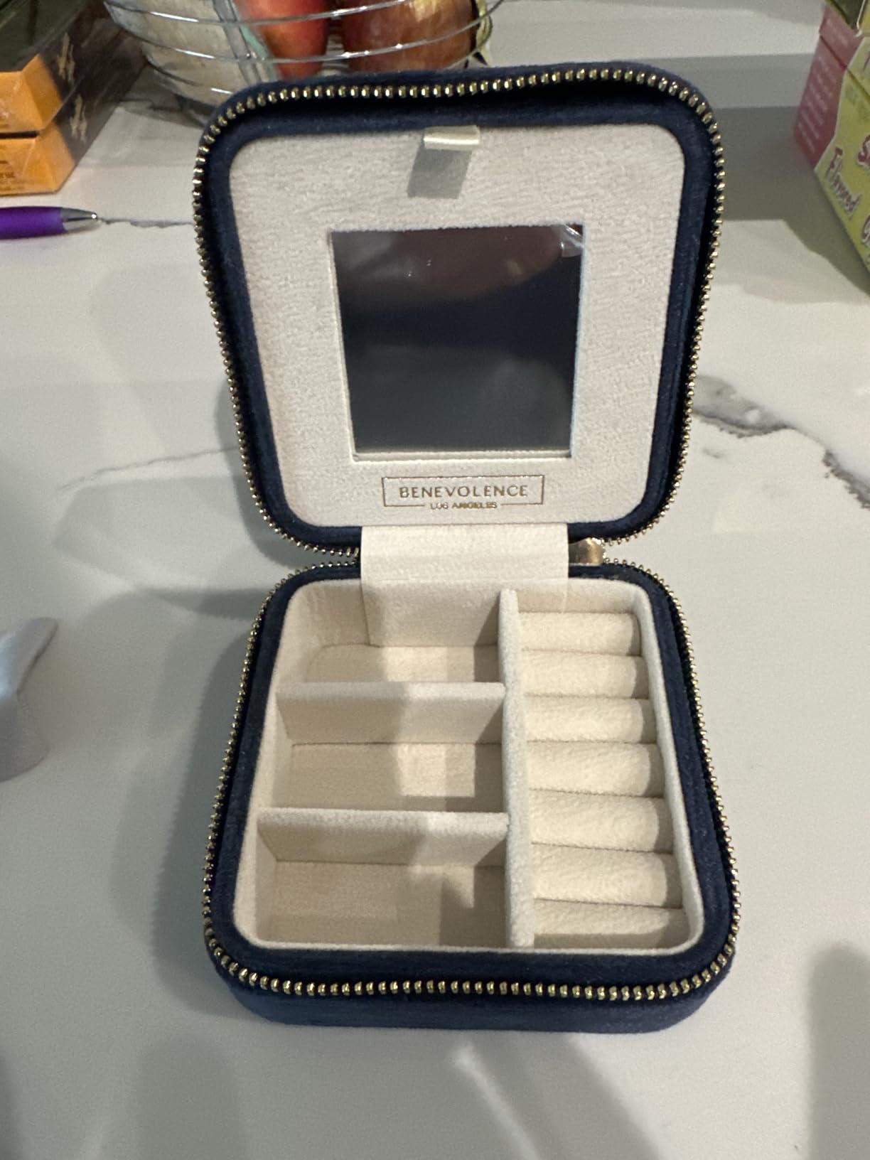 Benevolence LA Plush Velvet Jewelry Box | Travel Jewelry Case Organizer with Mirror | Featured in Oprah's Favorite Things | Best Gifts For Daughter, Girlfriend, Mom | Gifts For Her - Emerald - Customer Photo 2