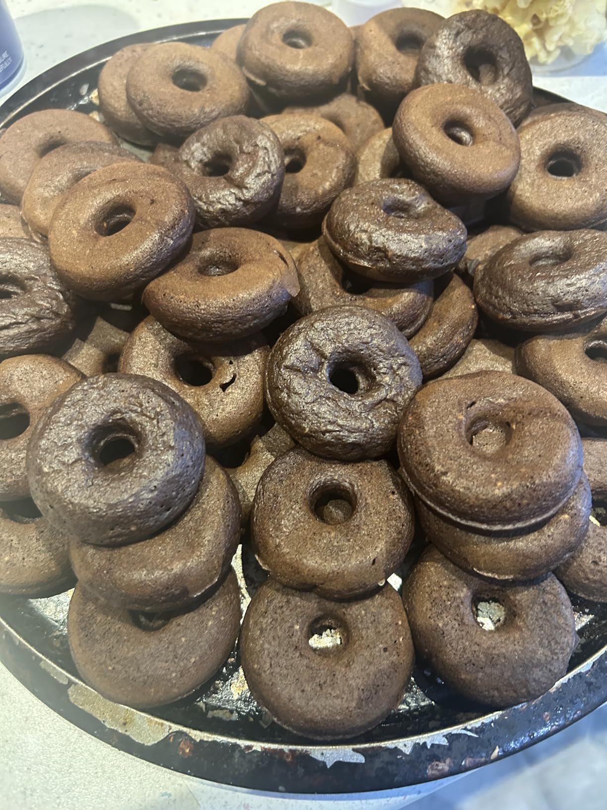 Dash Express Mini Donut Maker - Homemade Dessert Maker - Features Double-Sided, Non-Stick Surface & Space-Saving Design - Makes 7 - Aqua - Customer Photo 1