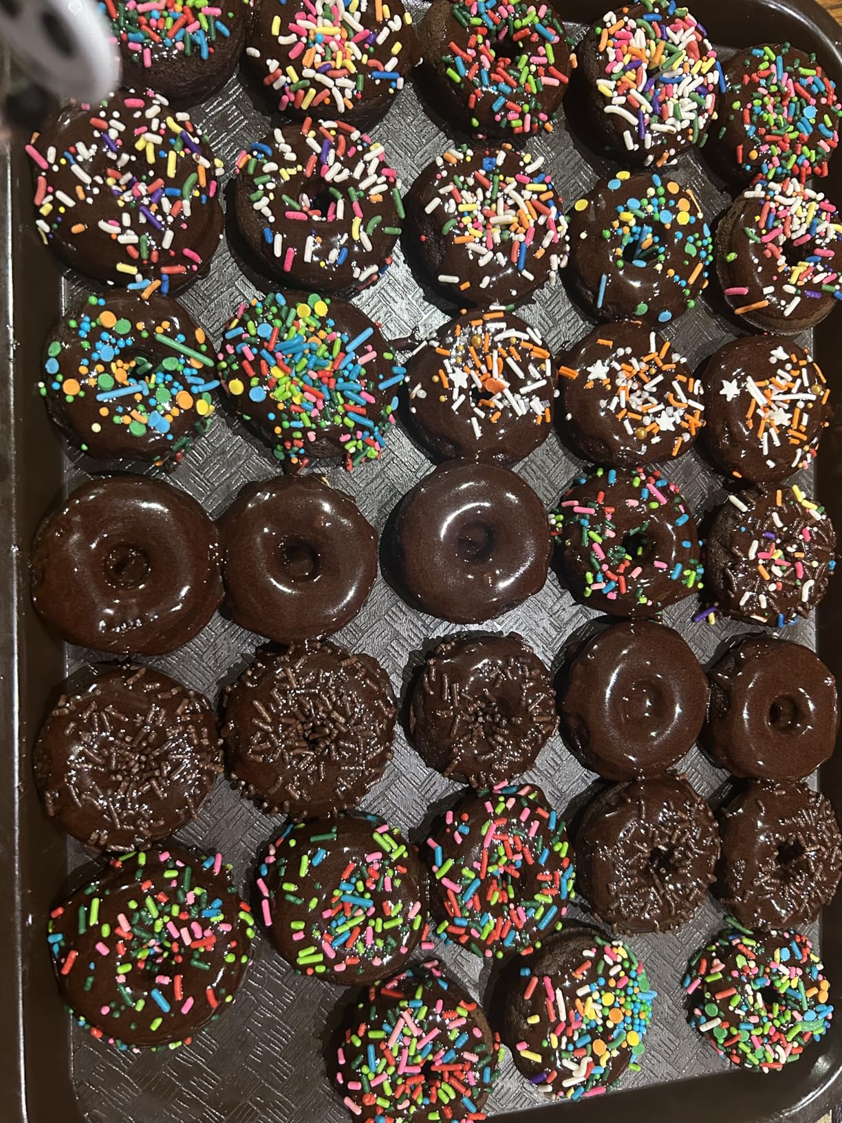 Dash Express Mini Donut Maker - Homemade Dessert Maker - Features Double-Sided, Non-Stick Surface & Space-Saving Design - Makes 7 - Aqua - Customer Photo 2