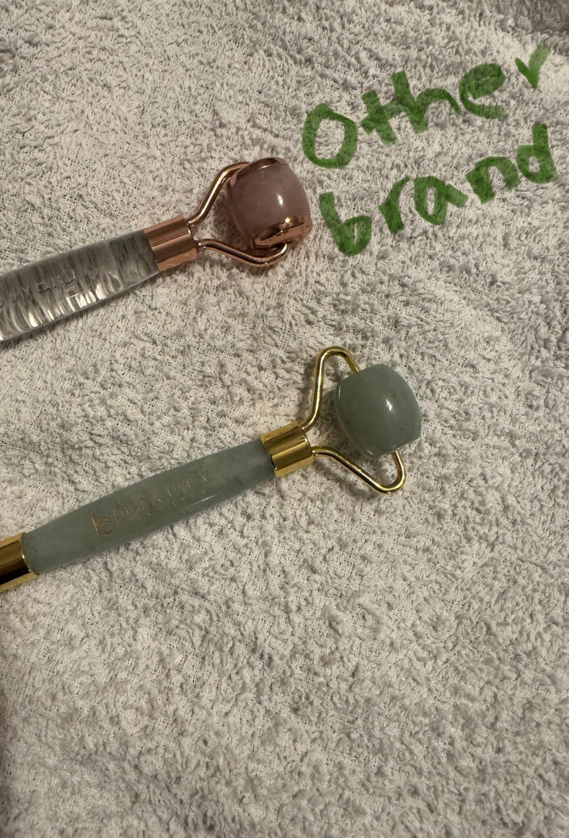 Rose Quartz Face Roller - Relaxation Gifts for Women, Stocking Stuffers for Teenage Girls & Her, Massager Skin Care Tools for Fine Lines and Wrinkles, Beauty Gift Ideas, Self Care Facial Tool - Customer Photo 1