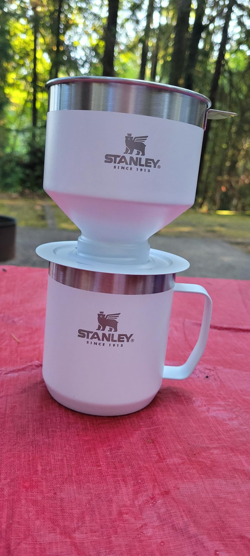 STANLEY Perfect Brew Pour Over Set | 12 oz Camp Mug with Lid Included | Drip Coffee Maker with Reusable Filter | Insulated Stainless Steel | BPA-Free | Hammertone Green - Customer Photo 1