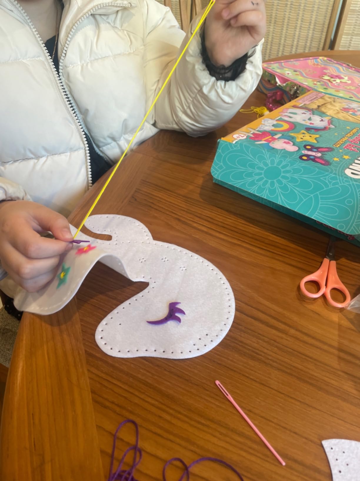 Magical Unicorn Sewing Kit for Girls 7+ - Create 5 Adorable Felt Animals & a Cozy Pillow - Fun, Easy, and Educational DIY Craft - Customer Photo 1