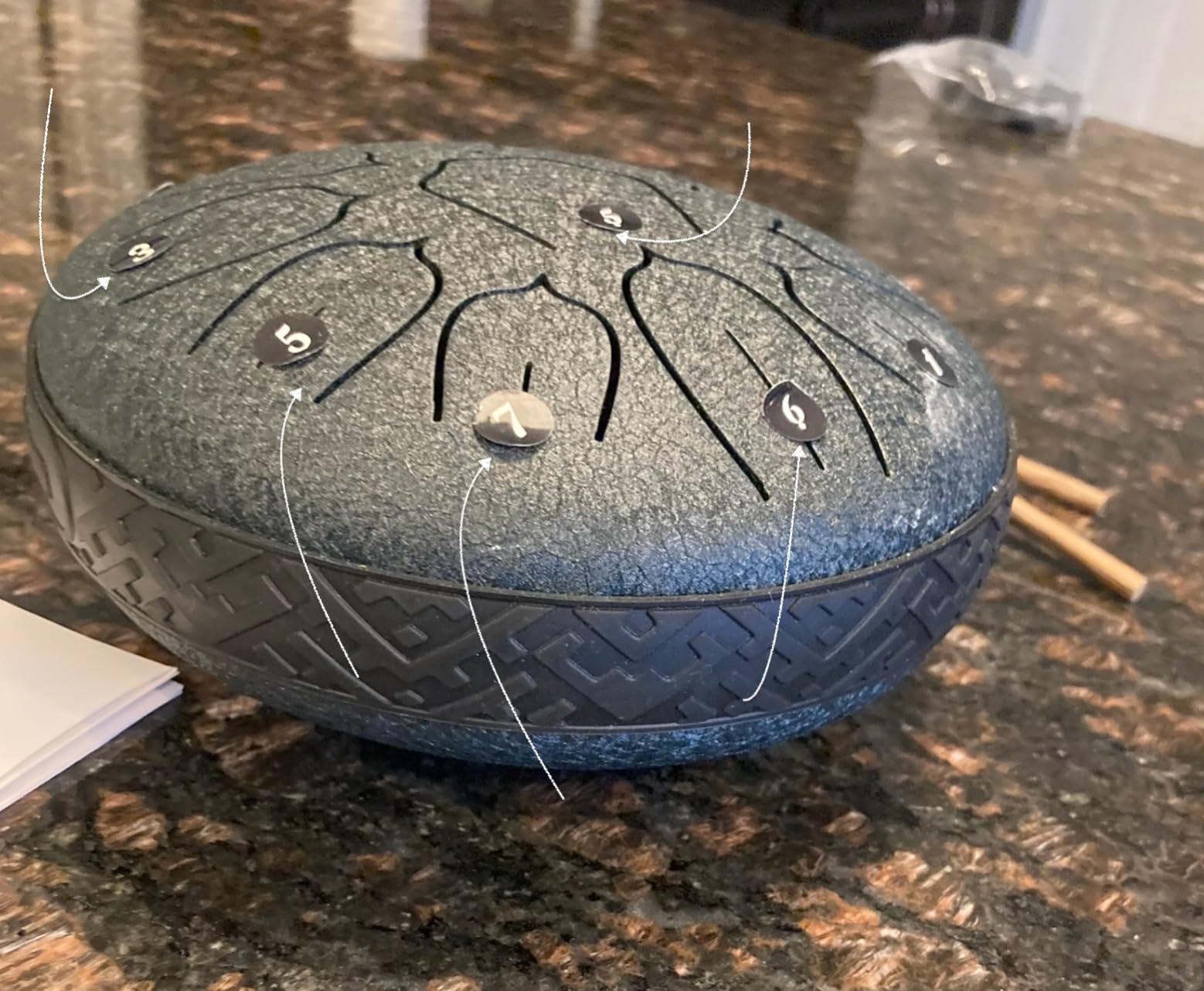 Steel Tongue Drum Percussion, 6 Inch 8 Notes Musical Instruments, Music Gifts for Family Friends (Malachite) - Customer Photo 2