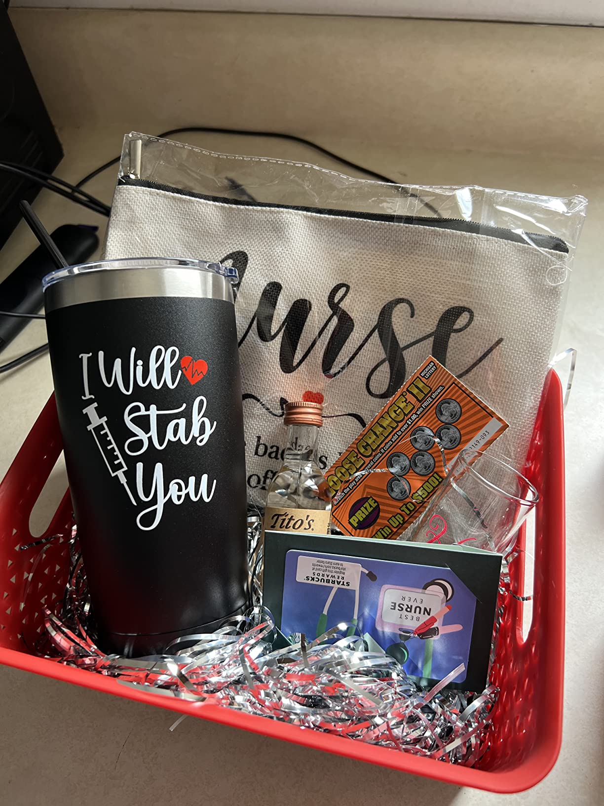 Nursing Survival Kit-Nurse Gifts,Nursing Student Gifts for Women,Nurse Practitioner Gifts,Best Nurse Ever, Waterproof Cosmetic Bag - Customer Photo 1