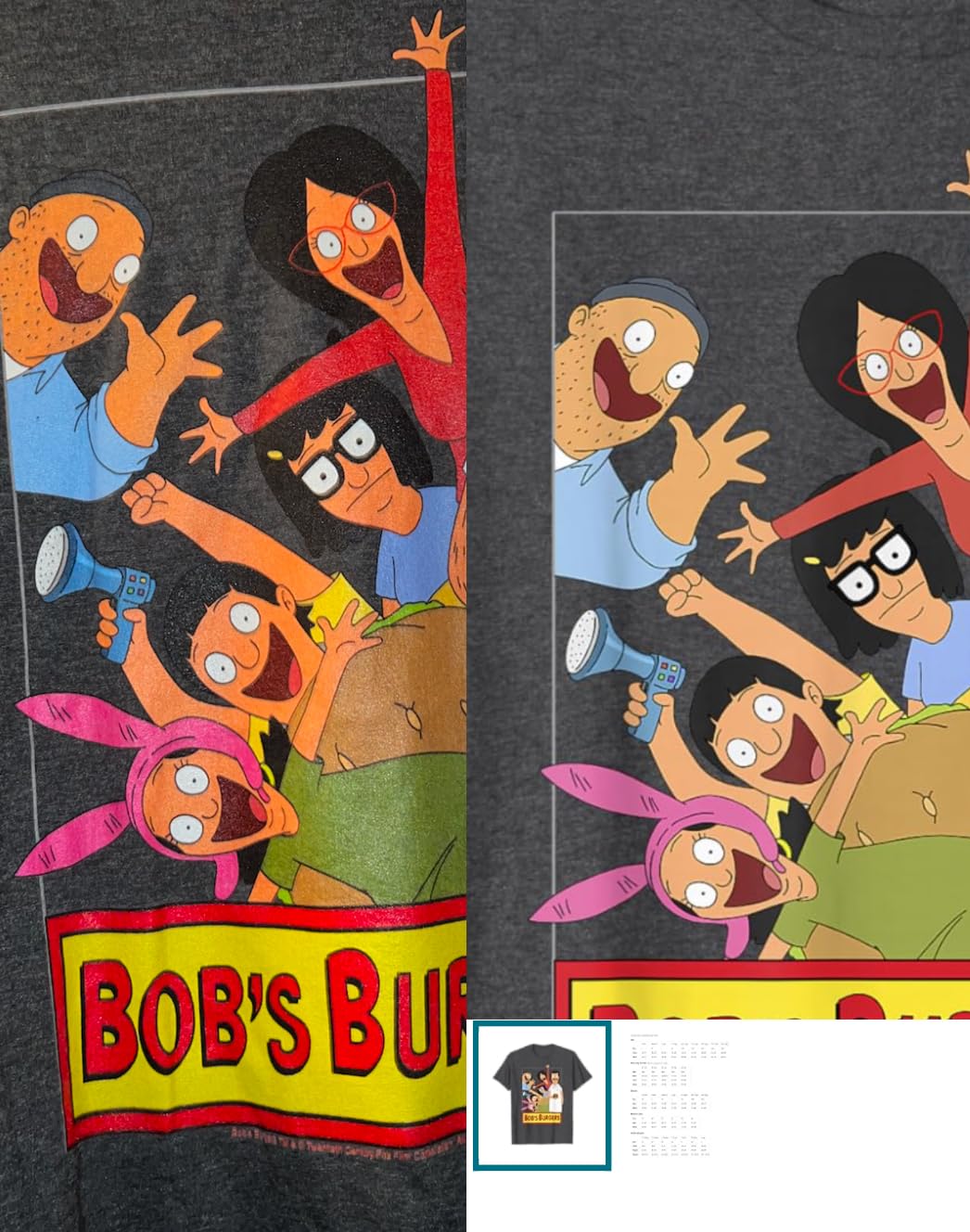 Bob's Burgers Family Shot & Teddy Logo T-Shirt - Customer Photo 2