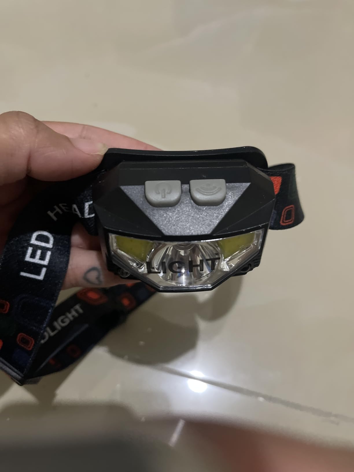 LHKNL Headlamp Flashlight, Lumen Ultra-Light Bright LED Rechargeable Headlight with White Red Light, 2-Pack Waterproof Motion Sensor Head Lamp,8 Modes for Outdoor Camping Running Hiking Fishing - Customer Photo 2