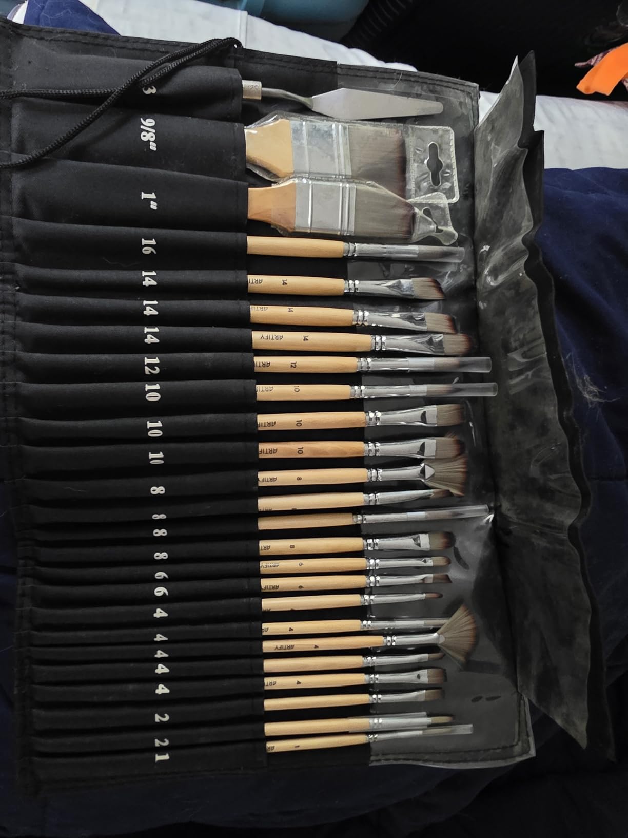 ARTIFY 25 Pieces Professional Paint Brush Set – Expert Series Synthetic Nylon Brushes for Acrylic, Oil, Watercolor, Gouache – No Shedding, Canvas Roll Case & Palette Knife, Artist Gifts Art Supplies Customer Review ARTIFY 25 Pieces Professional Paint Brush Set – Expert Series Synthetic Nylon Brushes for Acrylic, Oil, Watercolor, Gouache – No Shedding, Canvas Roll Case & Palette Knife, Artist Gifts Art Supplies - Customer Photo 0