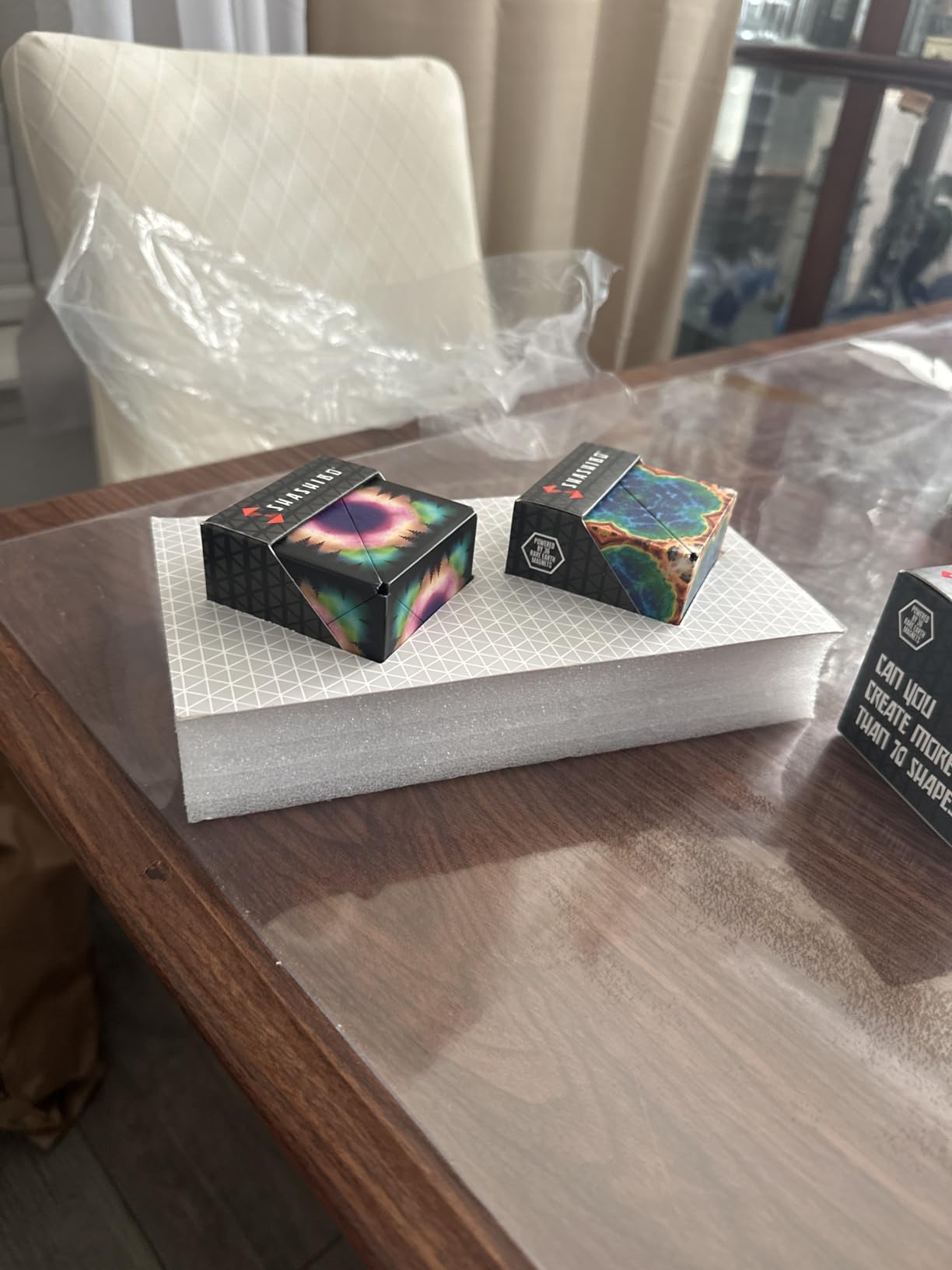 Shashibo Shape Shifting Box - Award-Winning STEM Fidget Toy with Strong Magnets - Fidget Cube Transforms Into 100+ Shapes, Christmas Stocking Stuffers Gift for Kids, Teens, and Adults (Chaos) - Customer Photo 1