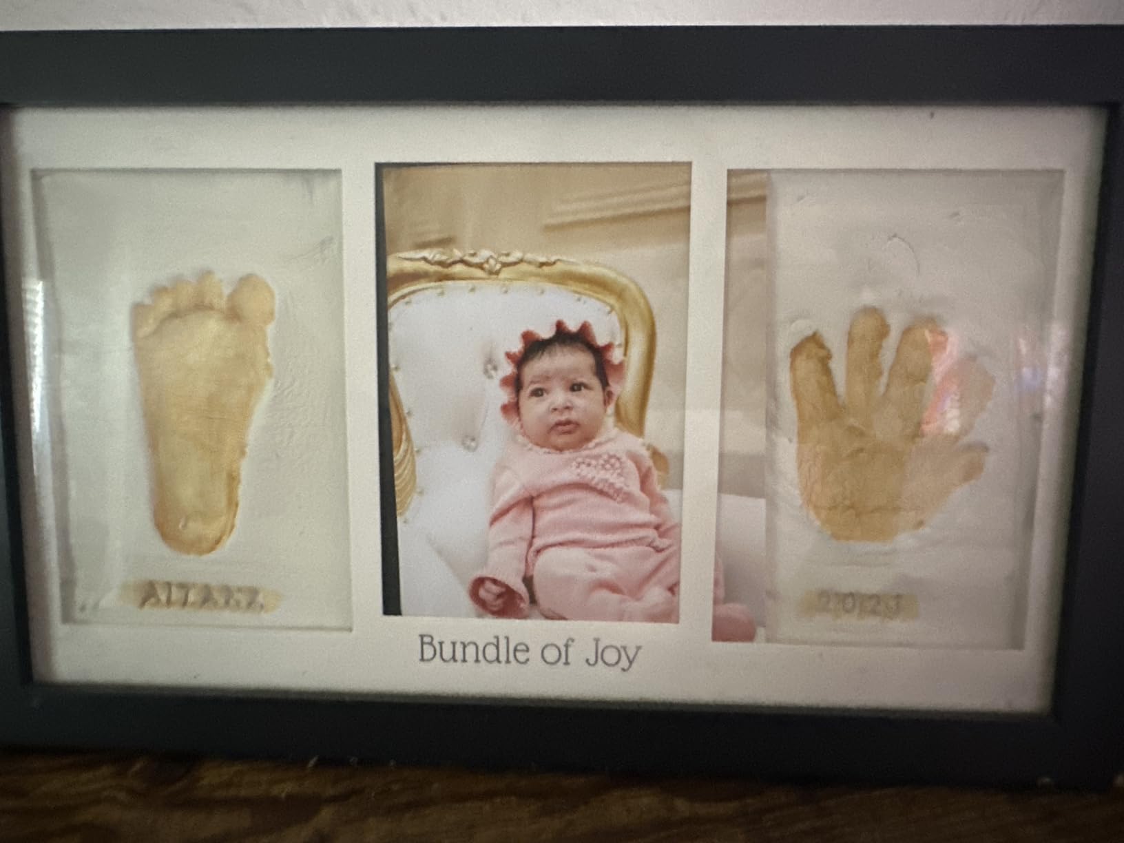 KeaBabies Baby Hand and Footprint Kit - Clay Handprint Keepsake Frame, Newborn Nursery Picture Frame, Personalized New Mom Gifts for Baby First Christmas Shower (Alpine White) - Customer Photo 2
