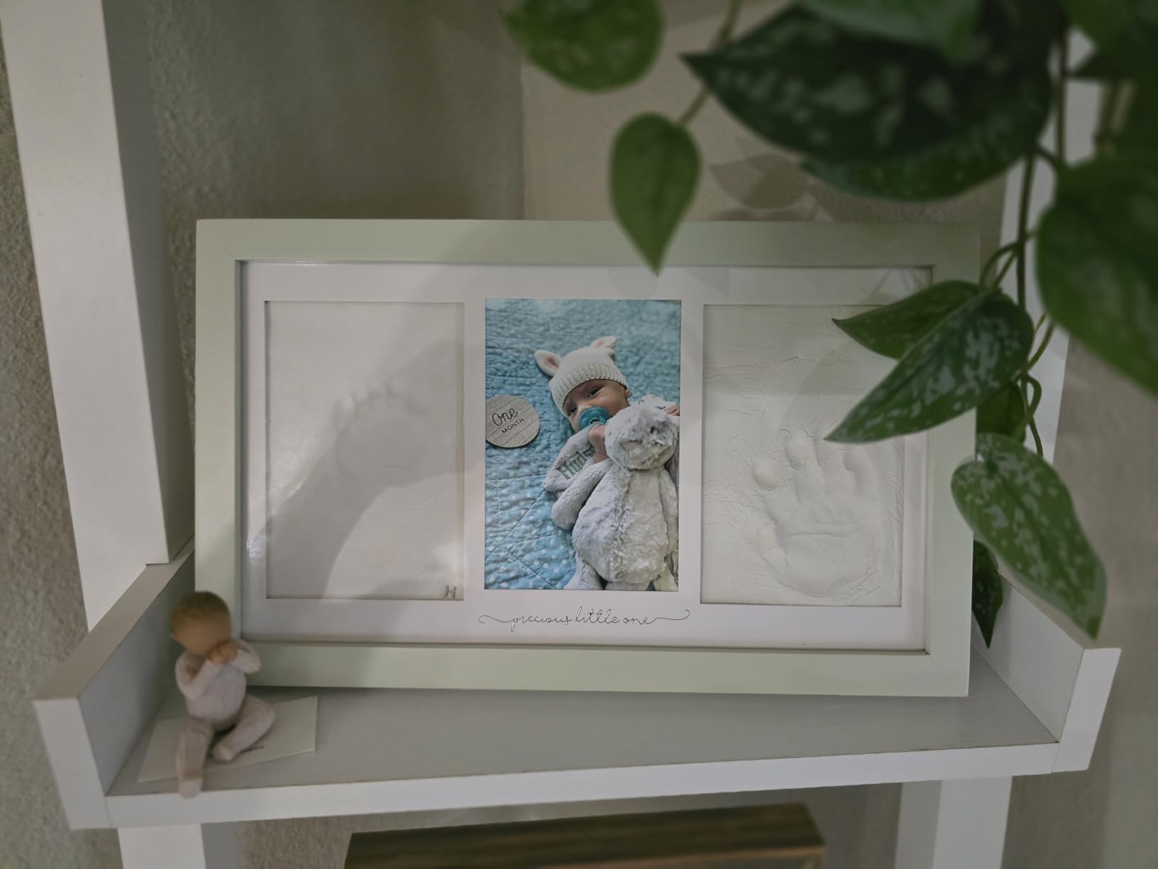 KeaBabies Baby Hand and Footprint Kit - Clay Handprint Keepsake Frame, Newborn Nursery Picture Frame, Personalized New Mom Gifts for Baby First Christmas Shower (Alpine White) - Customer Photo 3