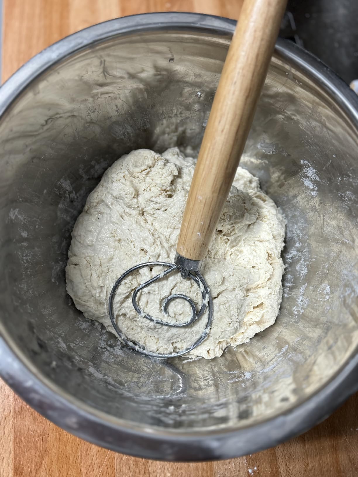 Danish Dough Whisk, Dutch Style Bread Whisk For Sourdough Cooking Kitchen with Stainless Steel Danish Sourdough Whisks Bread Mixer 13