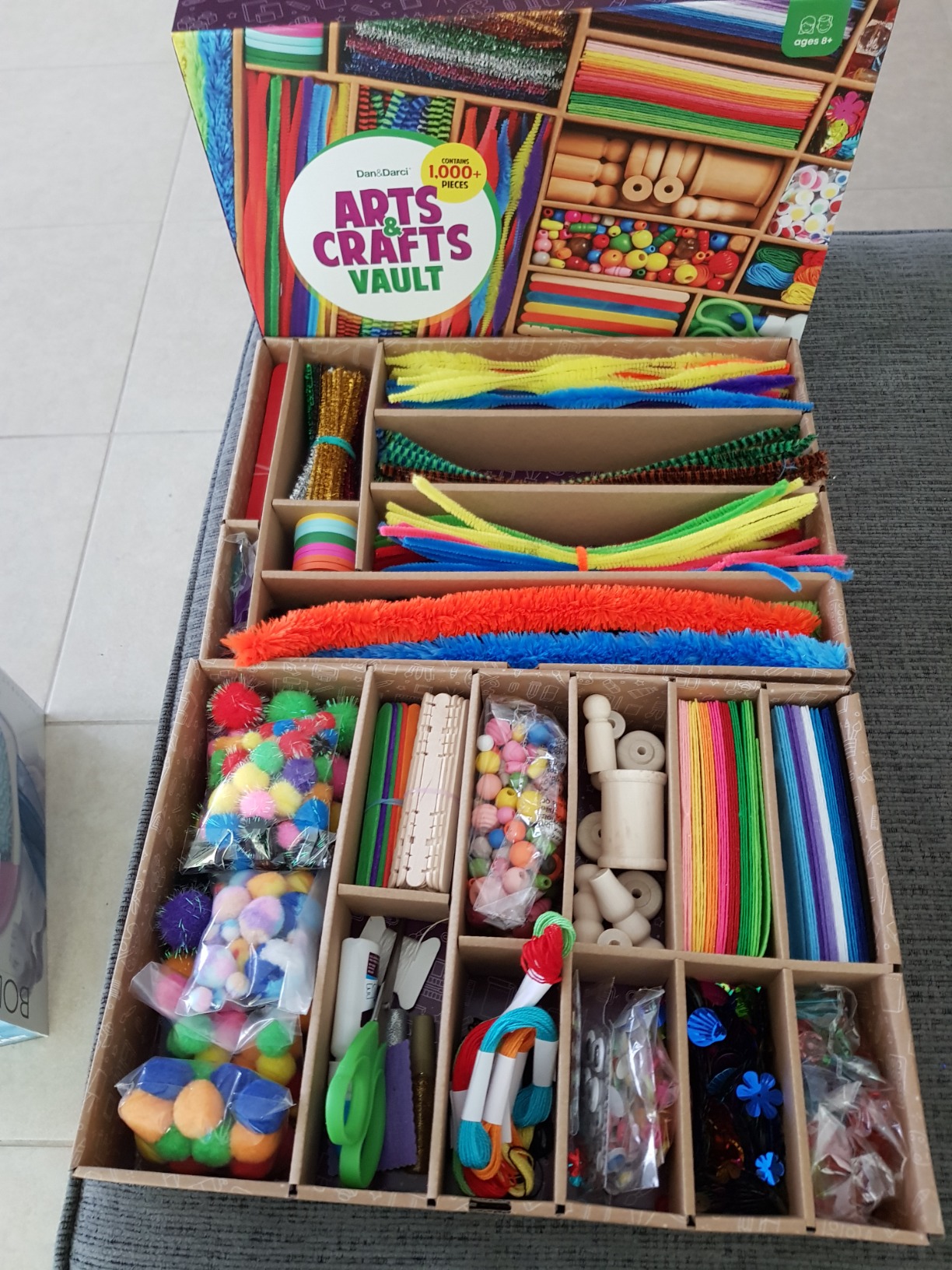 Dan&Darci Arts and Crafts Vault - Craft Supplies Kit in a Box - Christmas Gift for Kids Ages 4 5 6 7 8 9 10 11 & 12 Year Old Girls & Boys - Crafting Set Kits - Gift Ideas for Kid Art Activity Gifts - Customer Photo 3