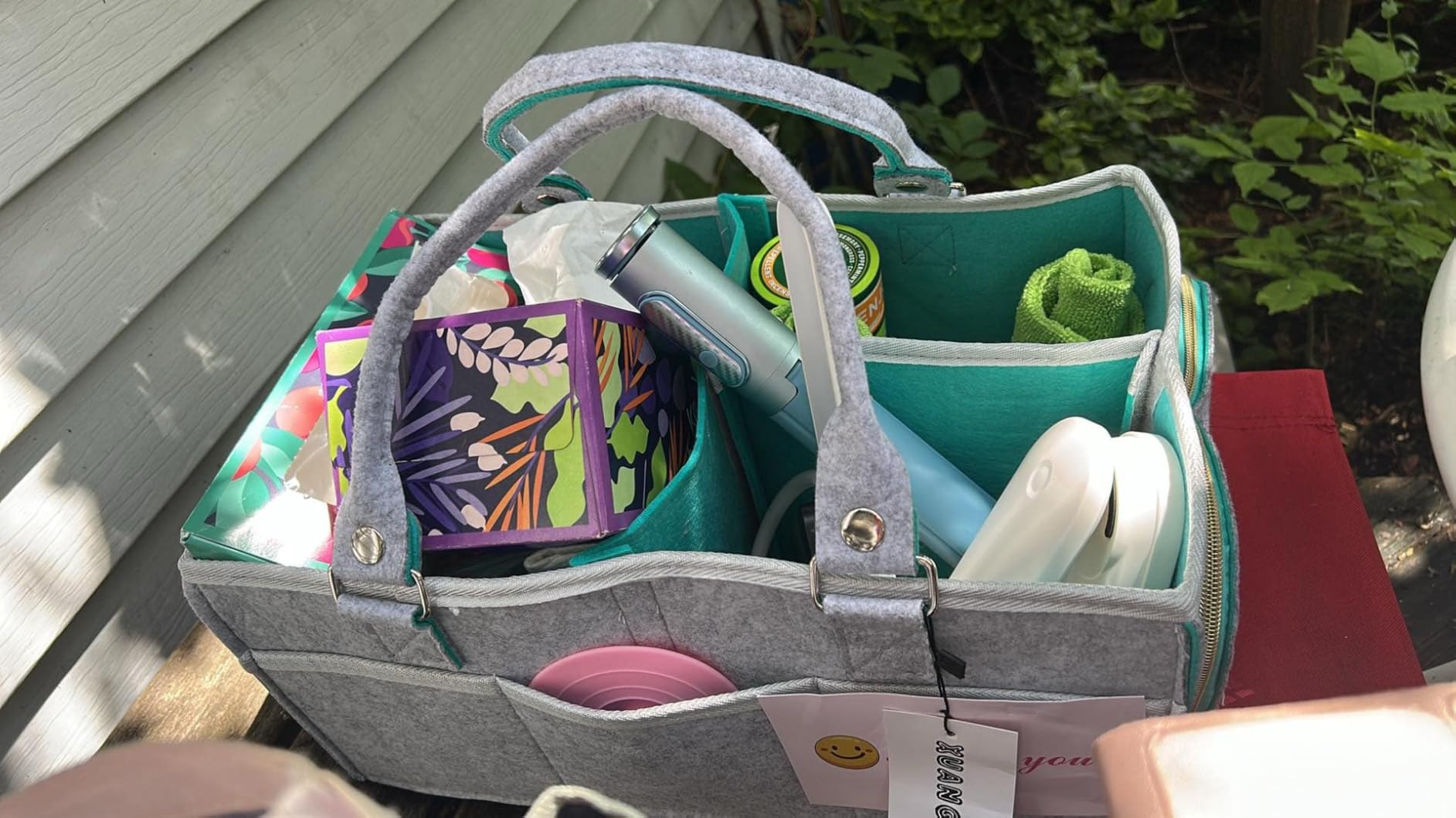 Baby Diaper Caddy Organizer for Girl Boy Large Nursery Storage Bin Basket Portable Holder Tote Bag for Changing Table and Car Baby Shower Gifts Newborn Essentials Baby Registry Must Haves Items - Customer Photo 1