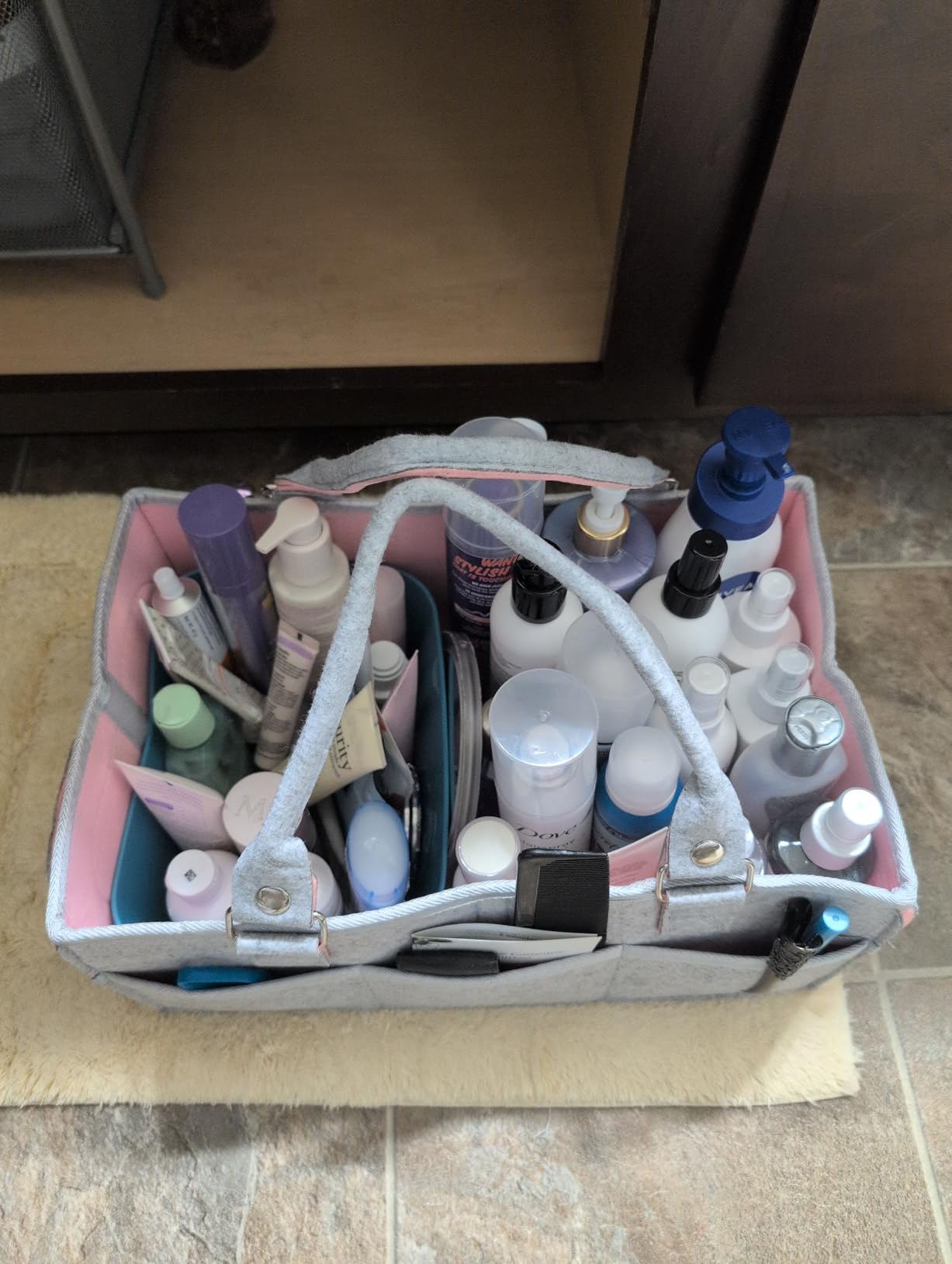 Baby Diaper Caddy Organizer for Girl Boy Large Nursery Storage Bin Basket Portable Holder Tote Bag for Changing Table and Car Baby Shower Gifts Newborn Essentials Baby Registry Must Haves Items - Customer Photo 2