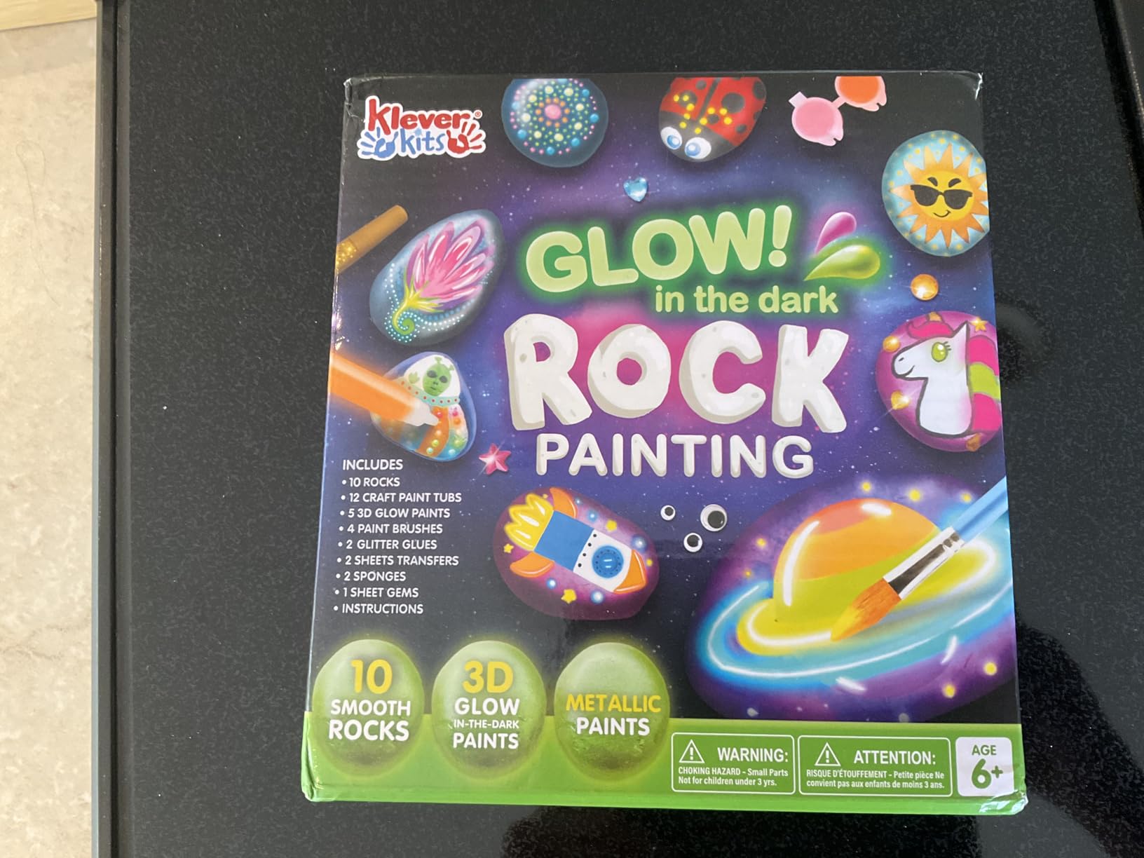 Rock Painting Kit- Glow in The Dark Rock Kit, Arts and Crafts for Kids Ages 6-12, Art Supplies Toy , Kids Craft Paint Kits, Arts & Crafts for Boys Girls Birthday Party Gift Toy Customer Review Rock Painting Kit- Glow in The Dark Rock Kit, Arts and Crafts for Kids Ages 6-12, Art Supplies Toy , Kids Craft Paint Kits, Arts & Crafts for Boys Girls Birthday Party Gift Toy - Customer Photo 2