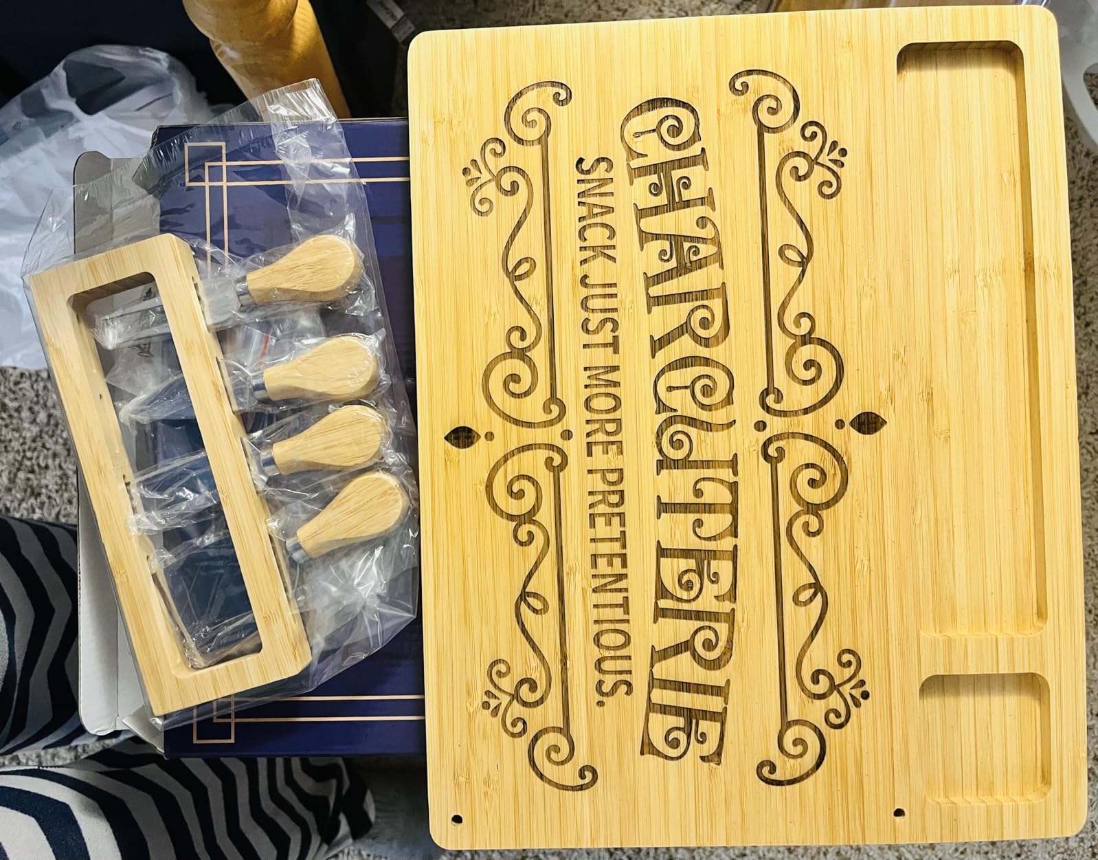 RoyalHouse Bamboo Cheese Board and Charcuterie Boards Set & Serving Tray for Meat, and Wine - Birthday Gifts for Women, Wedding Gifts for Couples 2025, Bridal Shower, Housewarming Gifts New Home Customer Review RoyalHouse Bamboo Cheese Board and Charcuterie Boards Set & Serving Tray for Meat, and Wine - Birthday Gifts for Women, Wedding Gifts for Couples 2025, Bridal Shower, Housewarming Gifts New Home - Customer Photo 1