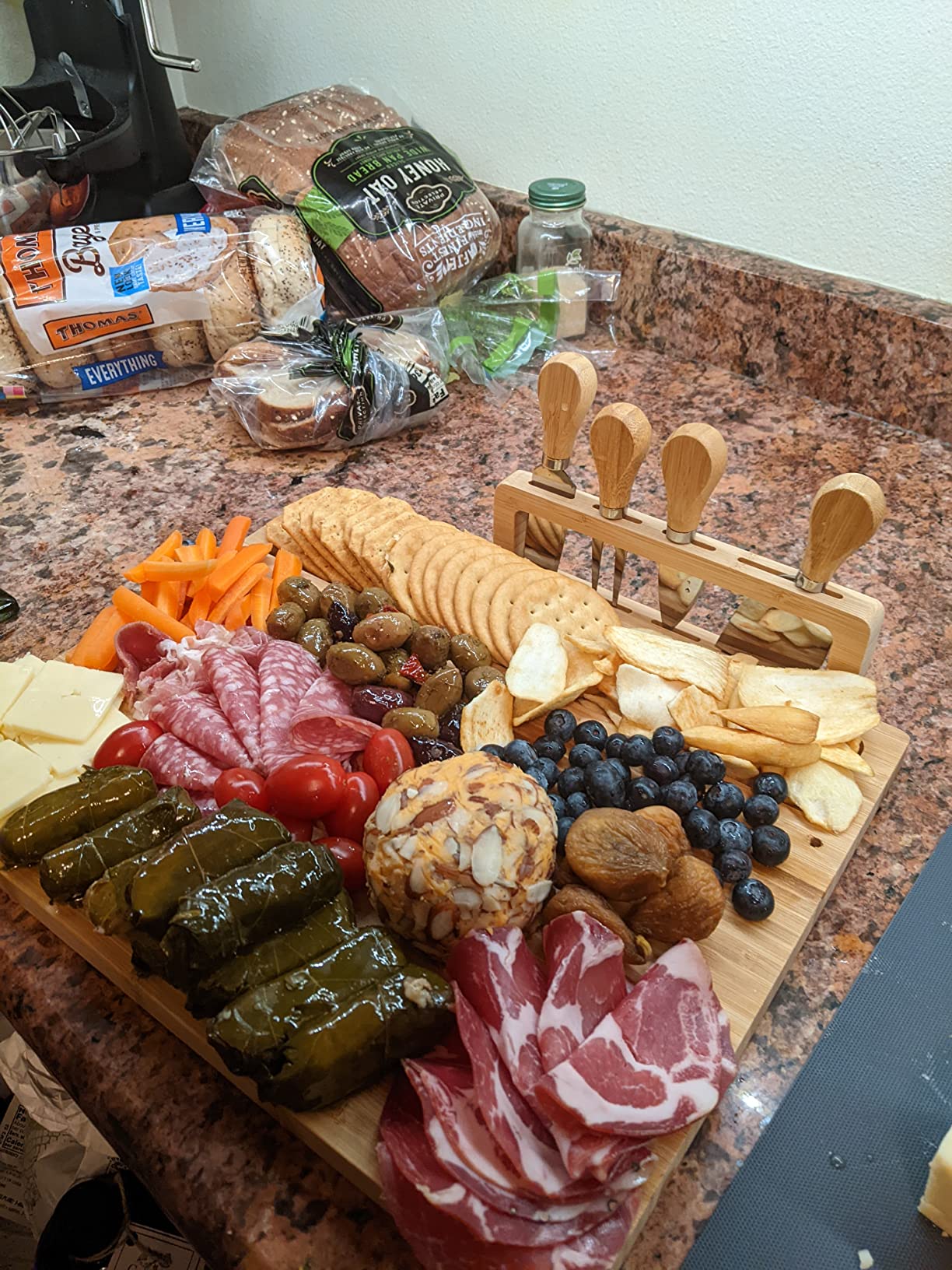 RoyalHouse Bamboo Cheese Board and Charcuterie Boards Set & Serving Tray for Meat, and Wine - Birthday Gifts for Women, Wedding Gifts for Couples 2025, Bridal Shower, Housewarming Gifts New Home Customer Review RoyalHouse Bamboo Cheese Board and Charcuterie Boards Set & Serving Tray for Meat, and Wine - Birthday Gifts for Women, Wedding Gifts for Couples 2025, Bridal Shower, Housewarming Gifts New Home - Customer Photo 2