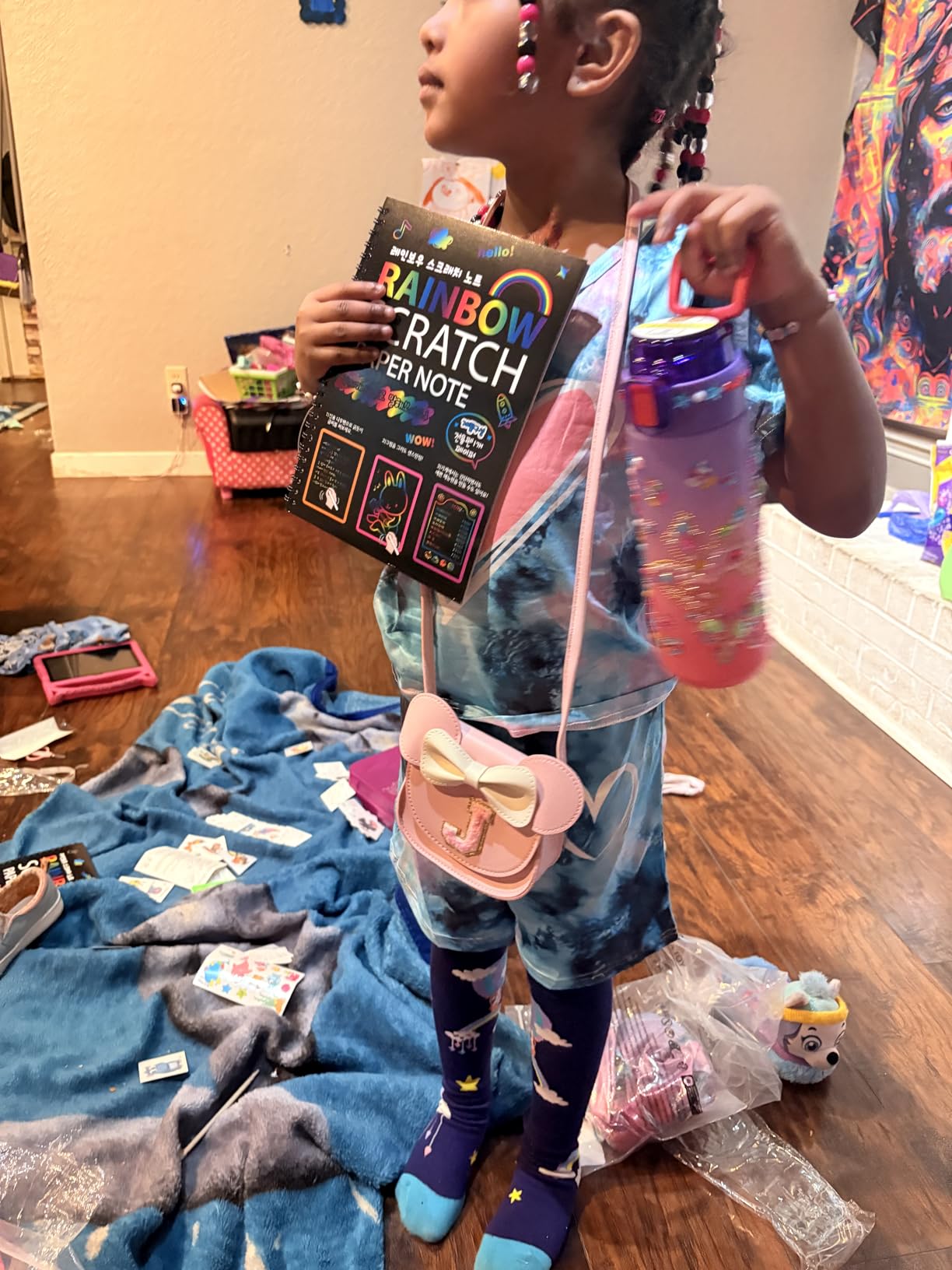 ZMLM Scratch Paper Art-Crafts Gift: 2 Pack Rainbow Notebooks Supplies Toys Easter Basket Stuffers for 3 4 5 6 7 8 9 10 Years Old Girls and Boys Kids Birthday Party Games (Pink) - Customer Photo 2