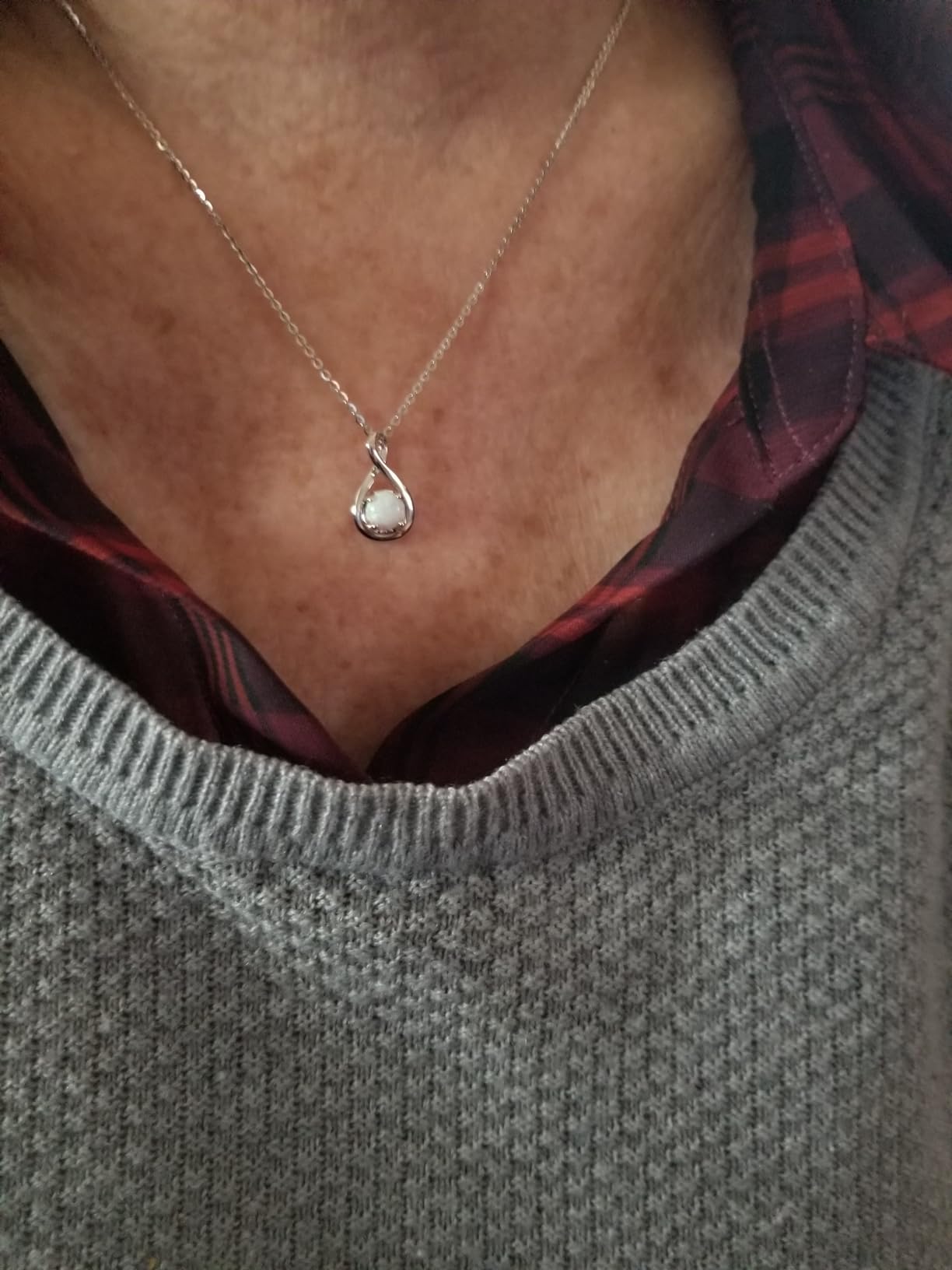 FANCIME Birthstone Necklaces for Women Fine Jewelry Sterling Silver Dainty Infinity Pendant Anniversary Birthday Christmas Gifts for Her Wife Mom Lady Daughter, Chain 16