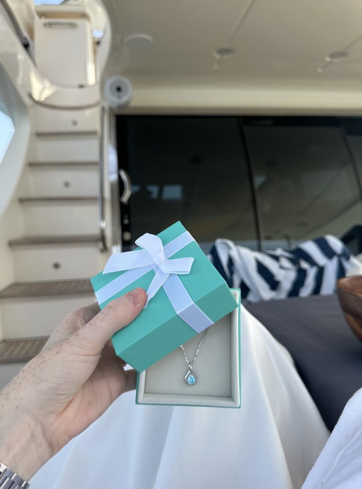 FANCIME Birthstone Necklaces for Women Fine Jewelry Sterling Silver Dainty Infinity Pendant Anniversary Birthday Christmas Gifts for Her Wife Mom Lady Daughter, Chain 16