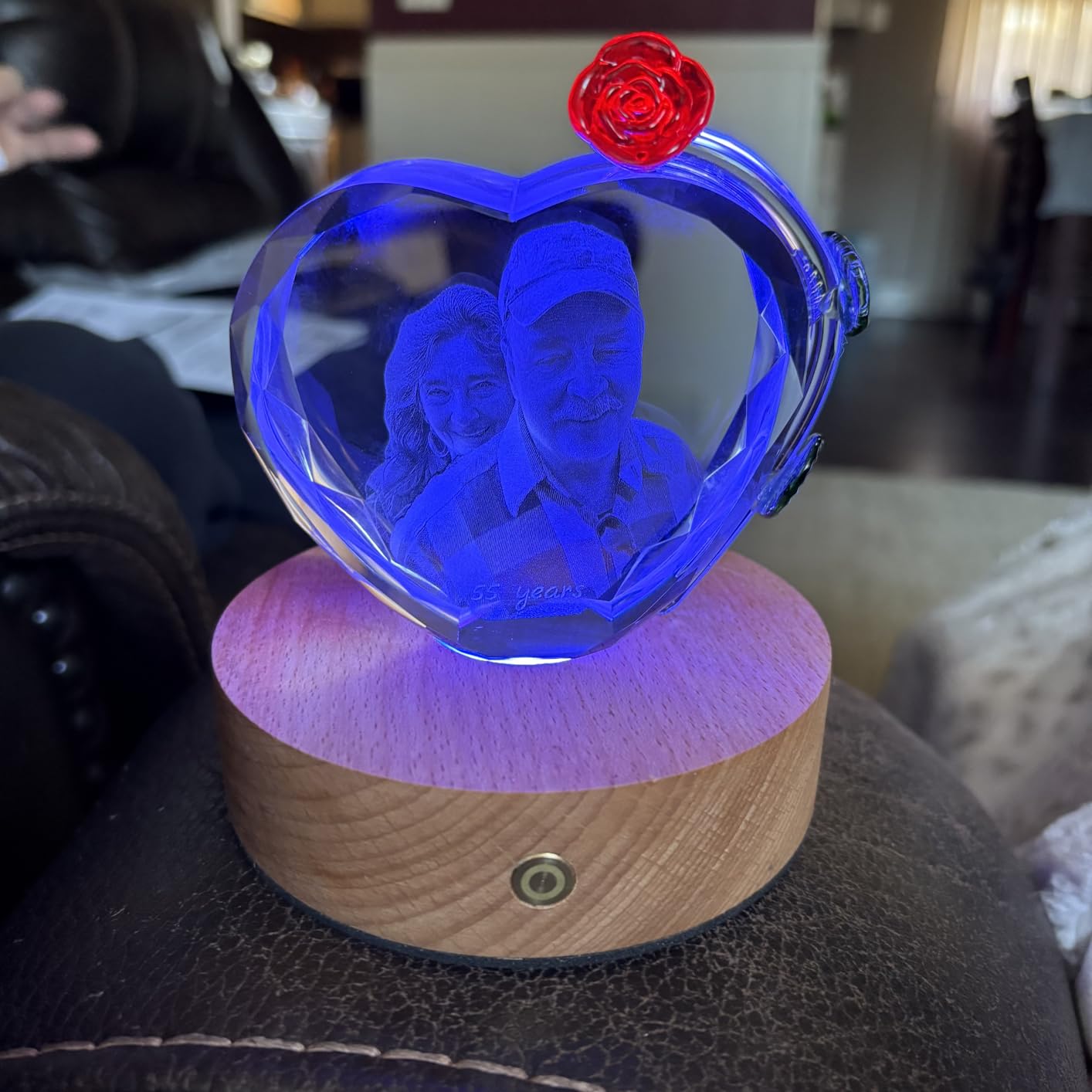 Personalized 3D Crystal Photo, Picture Cube Idea Gift With Your Own Photo, Customized Christmas, Birthday, Wedding Memorial, Mother's Day, Couples Gift for Women, Wife, Husband, Men - Small Portrait - Customer Photo 2