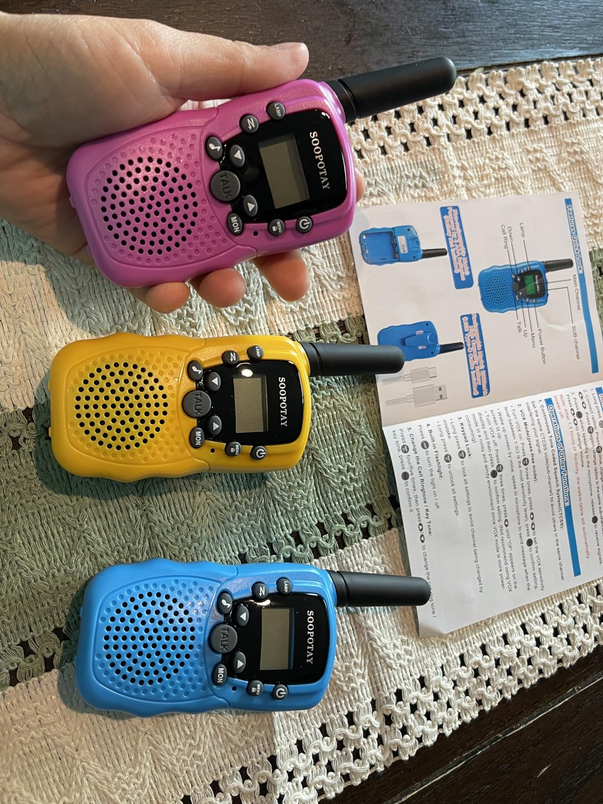 Walkie Talkies for Kids, Walkie Talkie Toys for Girls Boys, for Grandkids, Built-in Flashlight, Birthday Gifts for 3 4 5 6 7 8 9 10 Year Old Girl Boys, Kids Stocking Stuffers - Customer Photo 1
