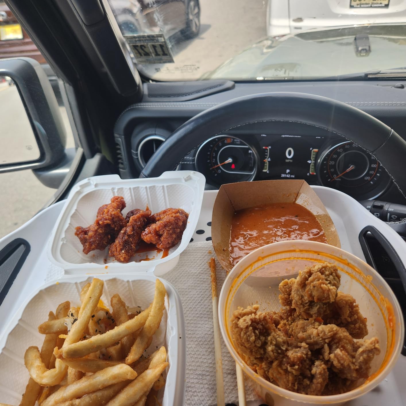 Food Trays for Eating on Couch - 2 Pack - Non Slip Dinner Trays for Eating Set of 2 Non Slip Serving Tray and Food Tray with Handles (Black & White) - Customer Photo 1