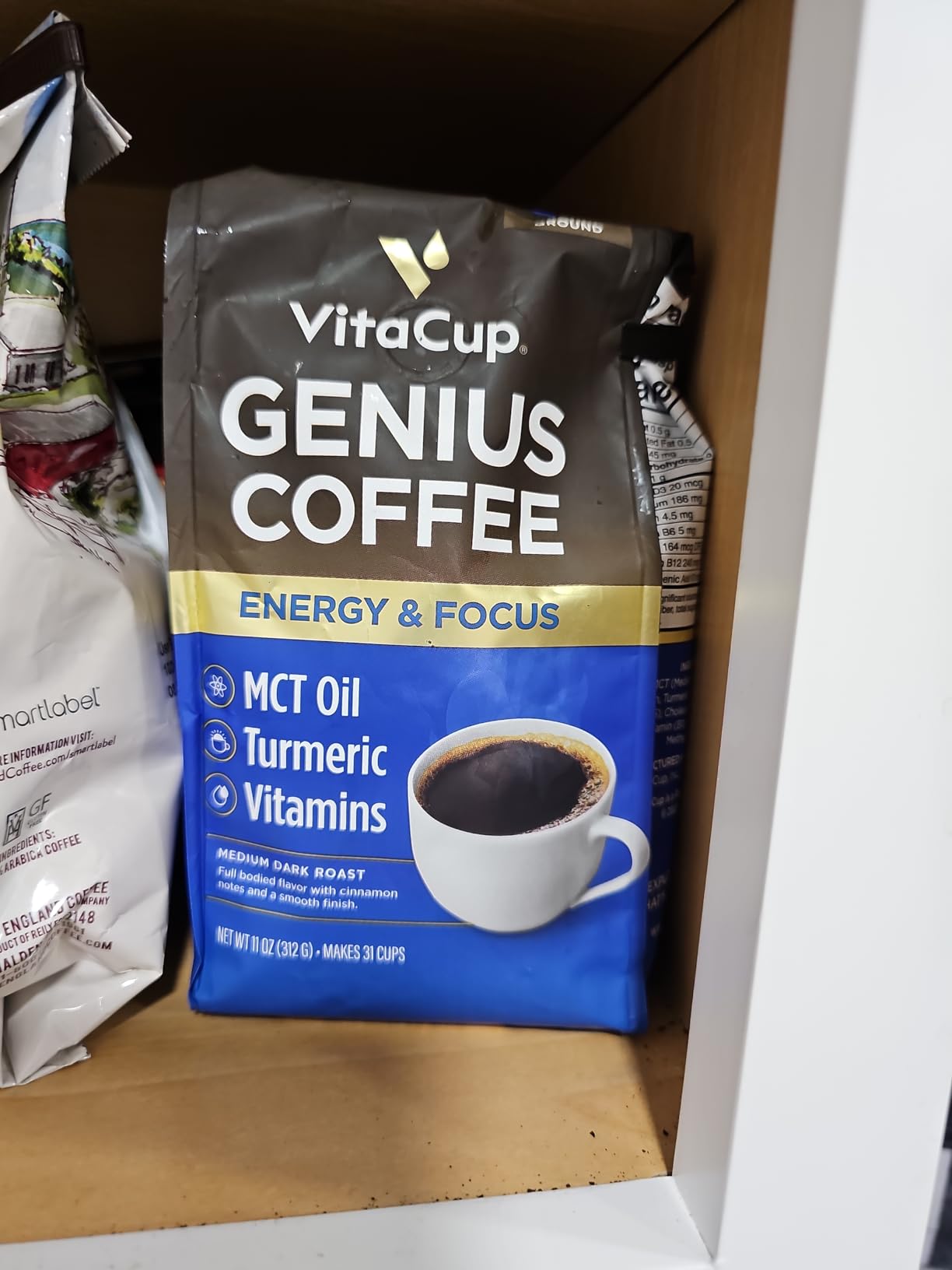 VitaCup Genius Ground Keto Coffee w/Turmeric, MCT Oil, B Vitamins, D3, Ground Coffee Medium Dark Roast, Bold & Smooth, 100% Arabica Coffee Grounds, 11 oz Customer Review VitaCup Genius Ground Keto Coffee w/Turmeric, MCT Oil, B Vitamins, D3, Ground Coffee Medium Dark Roast, Bold & Smooth, 100% Arabica Coffee Grounds, 11 oz - Customer Photo 2