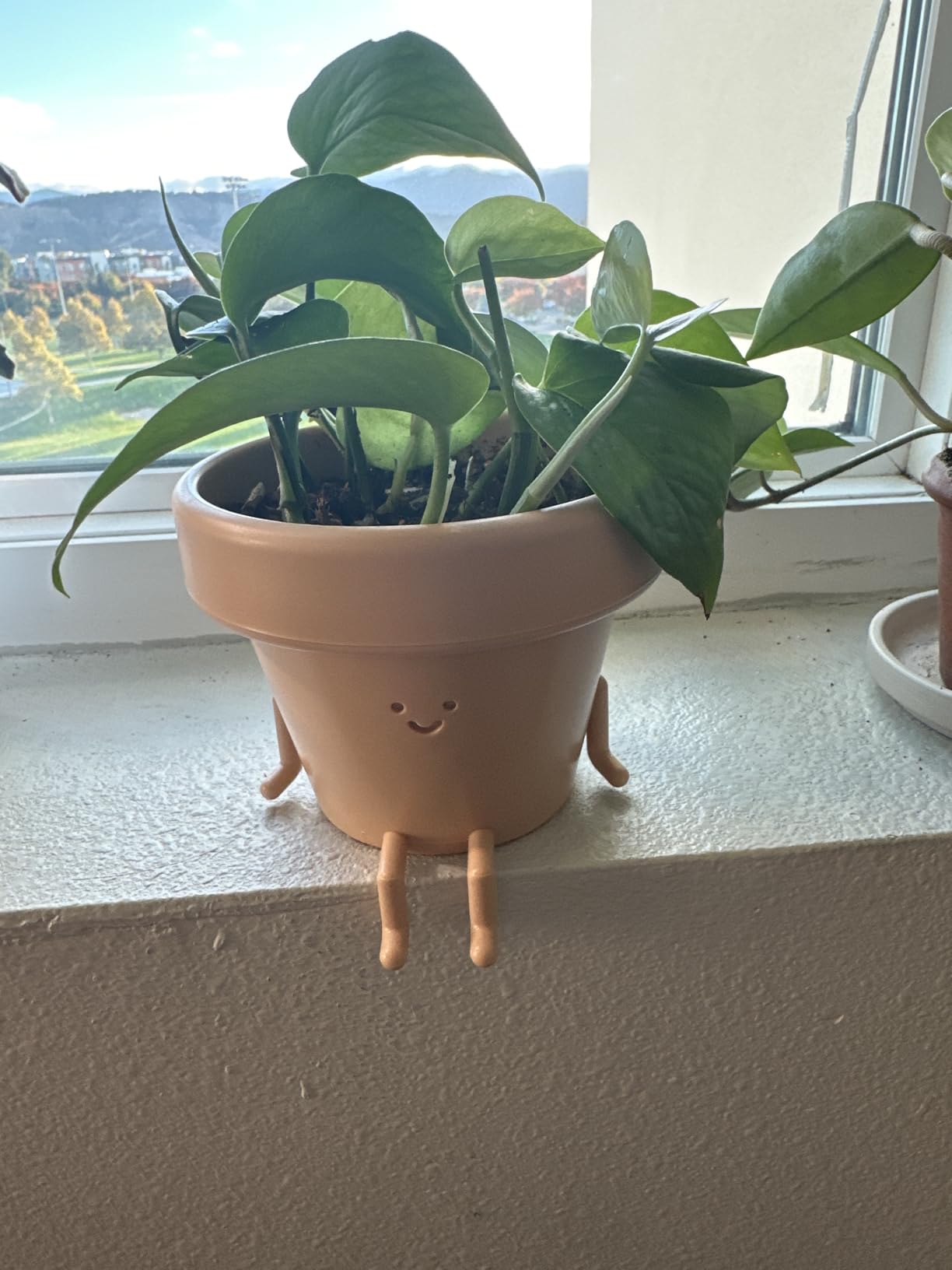 Original Earthlings Sitting Small Plant Pot - 4 Inch Cute Plant Pot - Succulent & Cactus Christmas Planters, Removable Drainage Plug, Cute Decor Plant Gifts for Plant Lovers, Teacher Gifts - Customer Photo 1