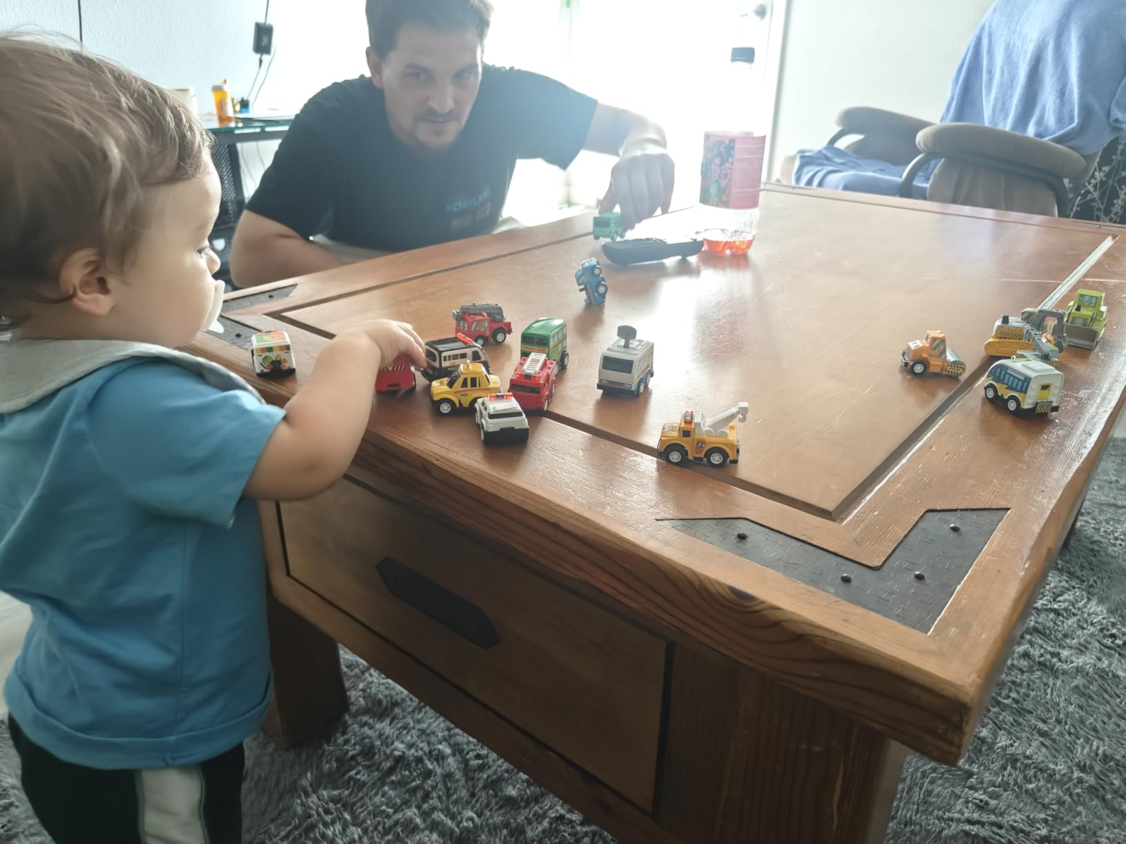 JOYIN 18 Pcs Pull Back City Cars and Trucks Toy Vehicles Set, Friction Powered Cars Toys for Toddlers, Kids Stocking Stuffers, Treasure Box Gifts for Classroom, Christmas Great Gifts for Grandkids - Customer Photo 1