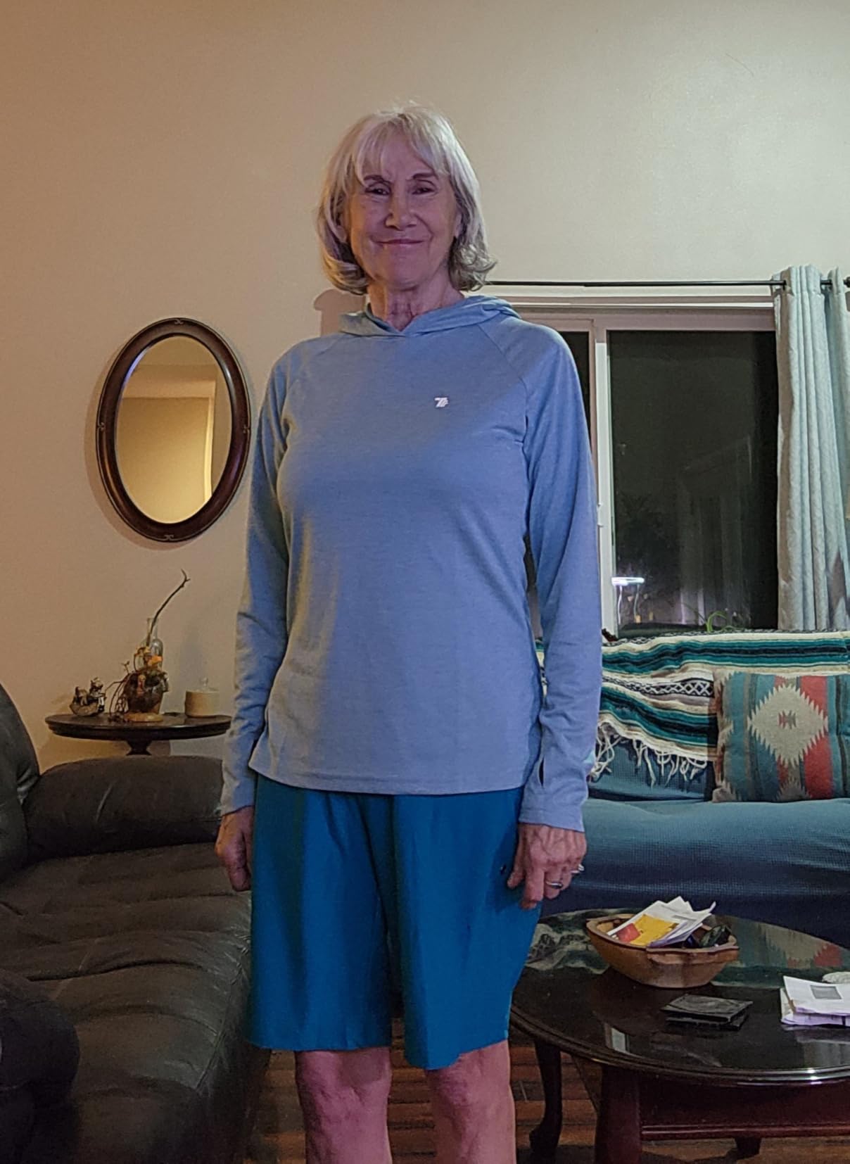 TBMPOY Womens UPF 50+ Sun Protection Hoodie Shirt Long Sleeve Fishing Hiking Outdoor UV Shirt Lightweight - Customer Photo 1